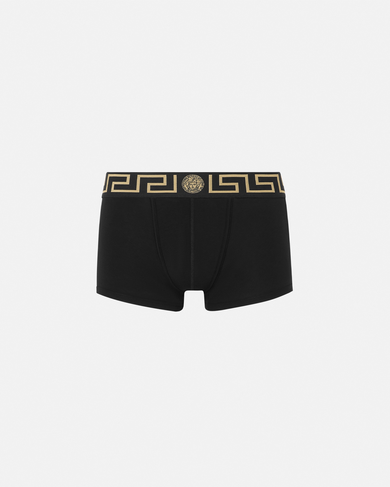Versace Medusa Greek Key Waistband Boxer Shorts In Noir