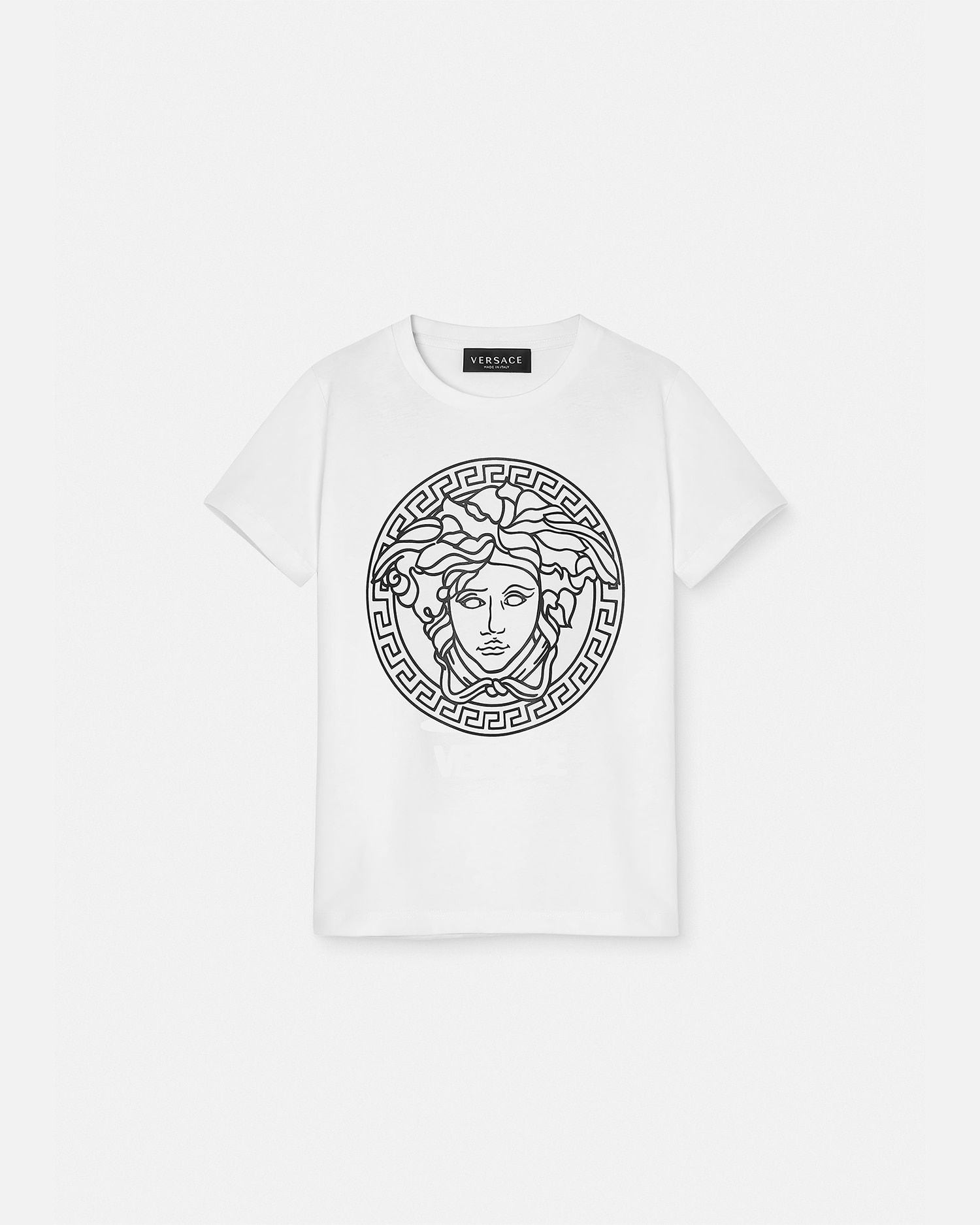 Versace Medusa Kids T-shirt In Black+white