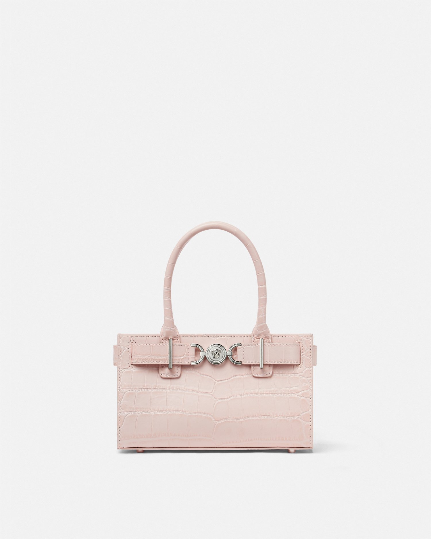 Versace Petit Fourre-tout Medusa '95 Effet Croco In Light Pink