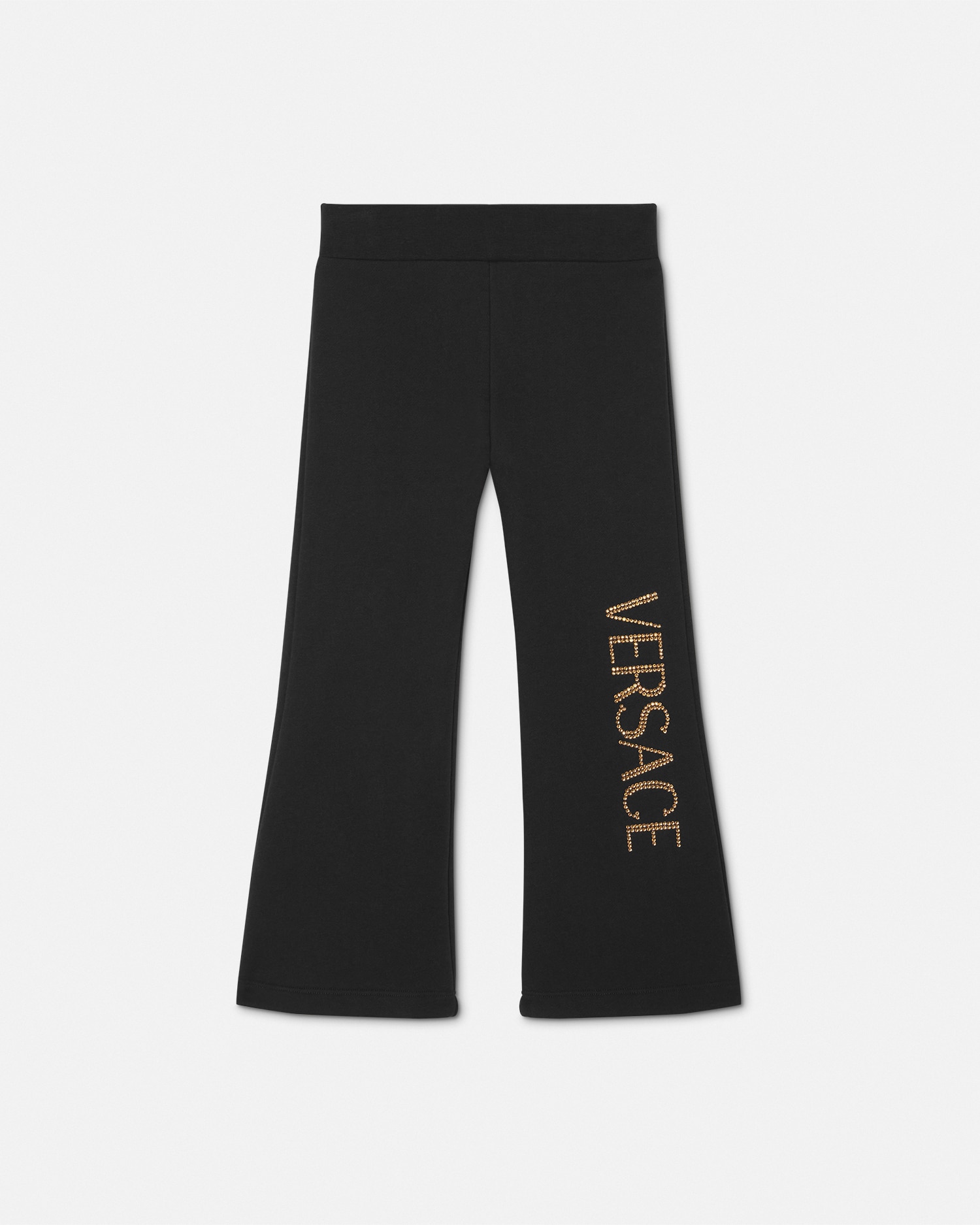 Versace Crystal Logo Kids Sweatpants In Black