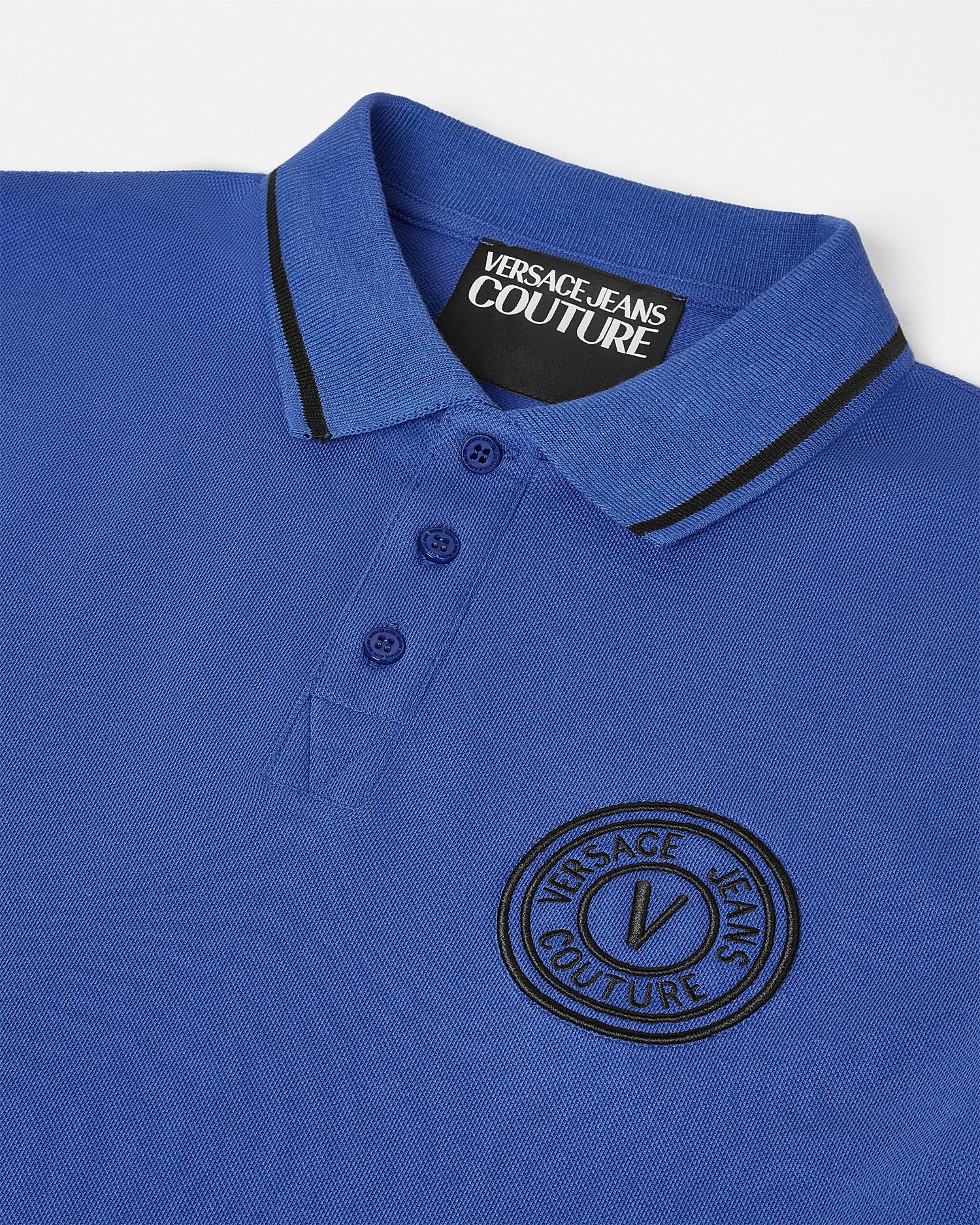 Embroidered V-Emblem Polo Shirt