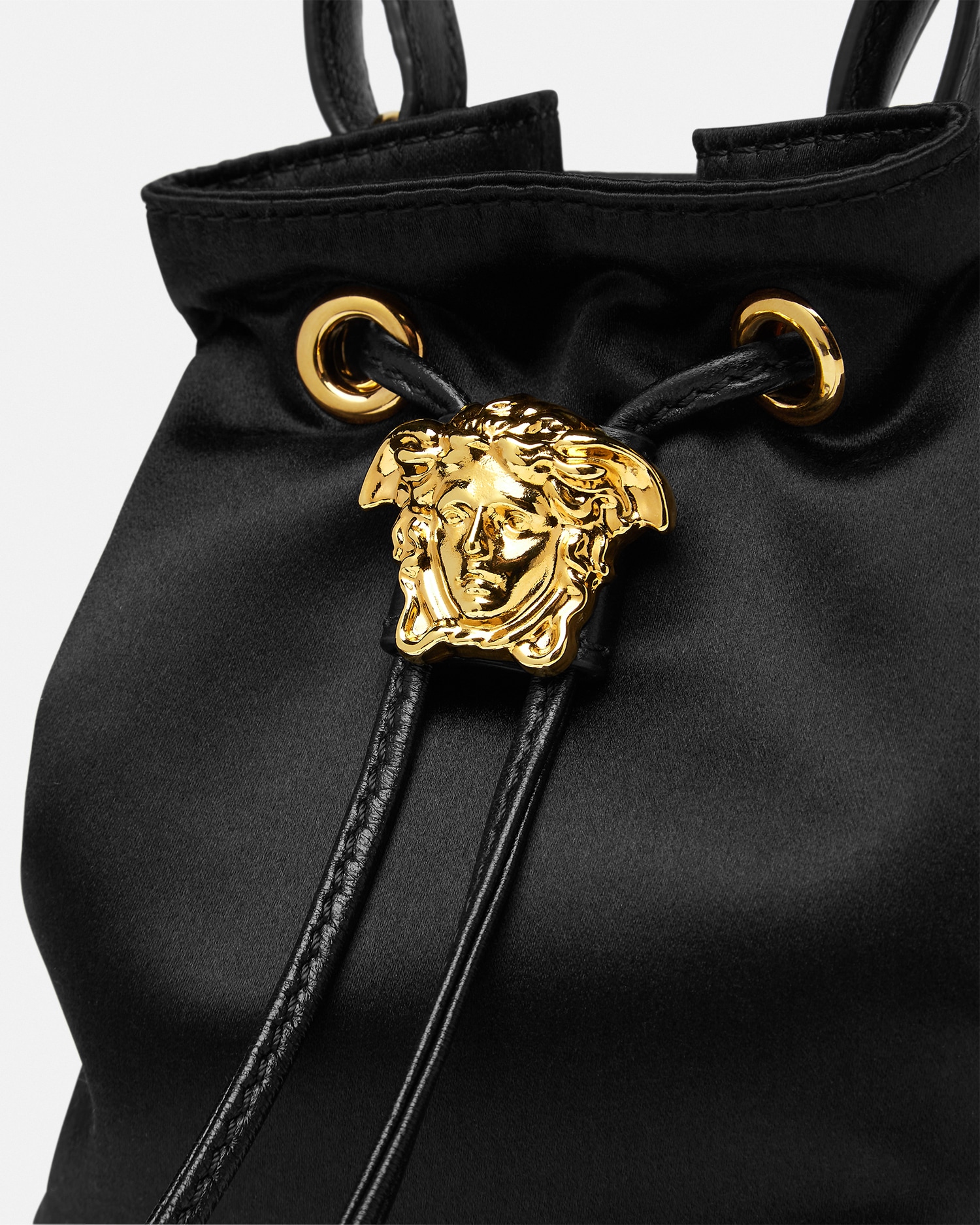 La Medusa Satin Mini Bucket Bag