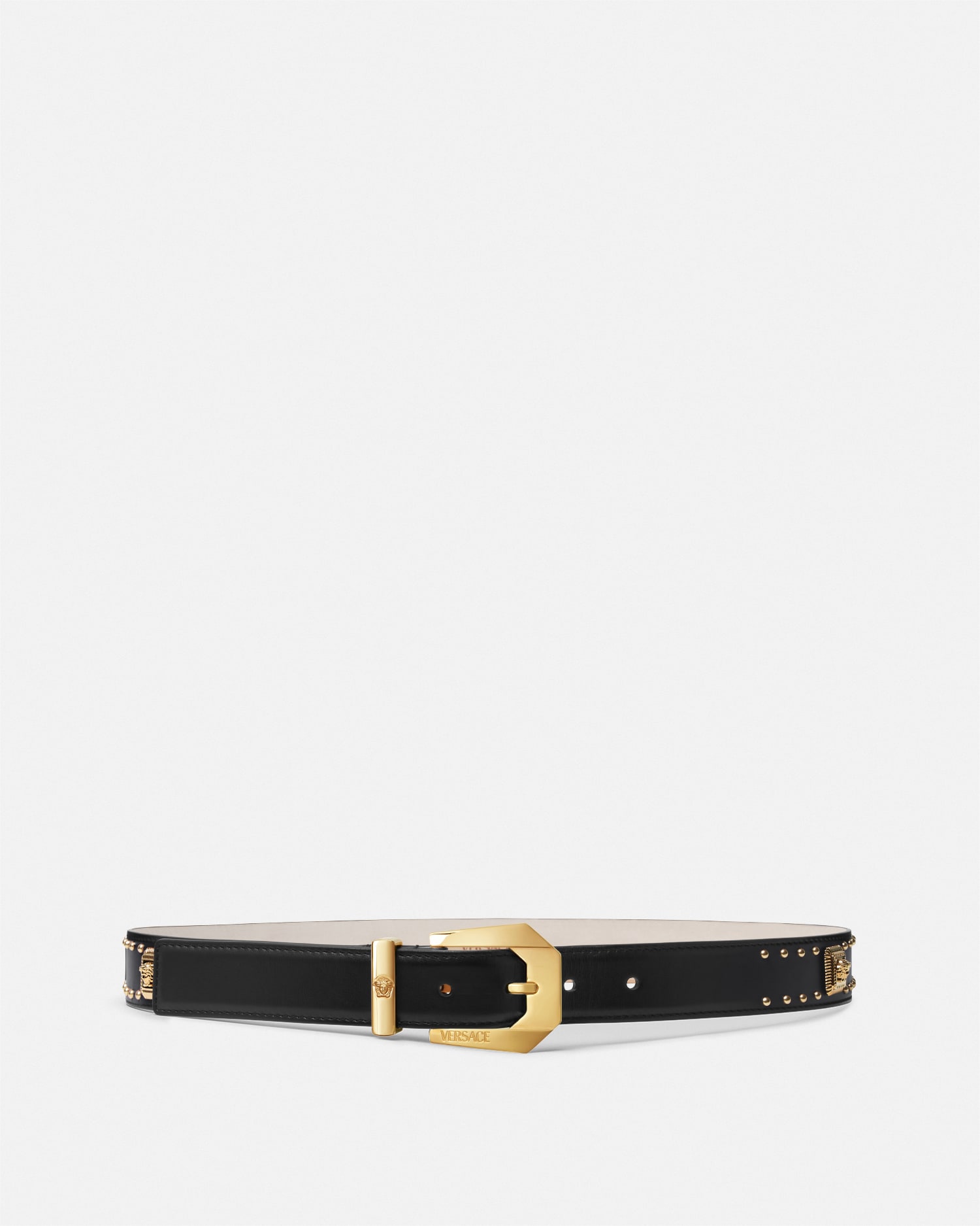 Medusa Heritage Embellished Leather Belt cm