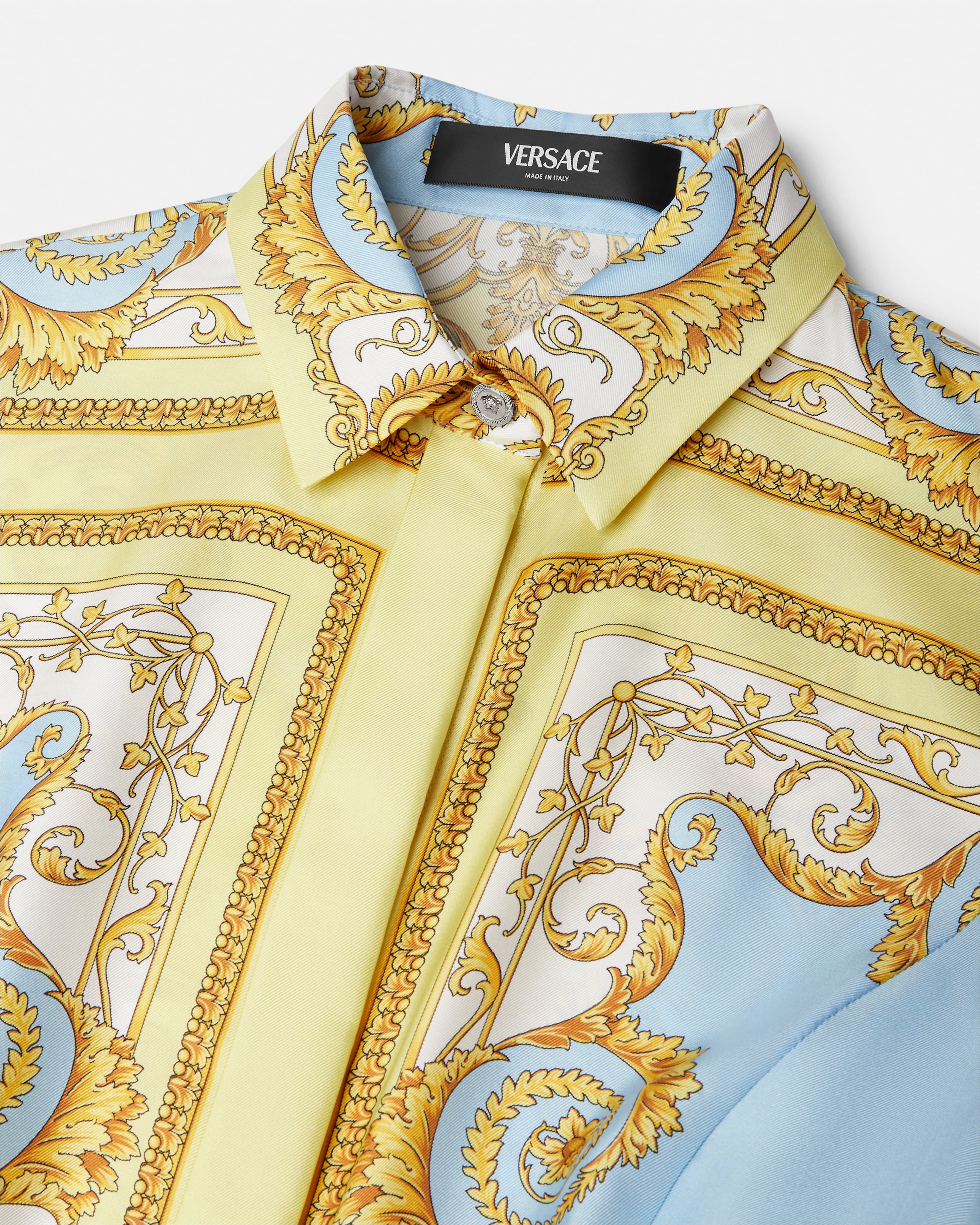 Printed Silk Twill Mini Shirt Dress