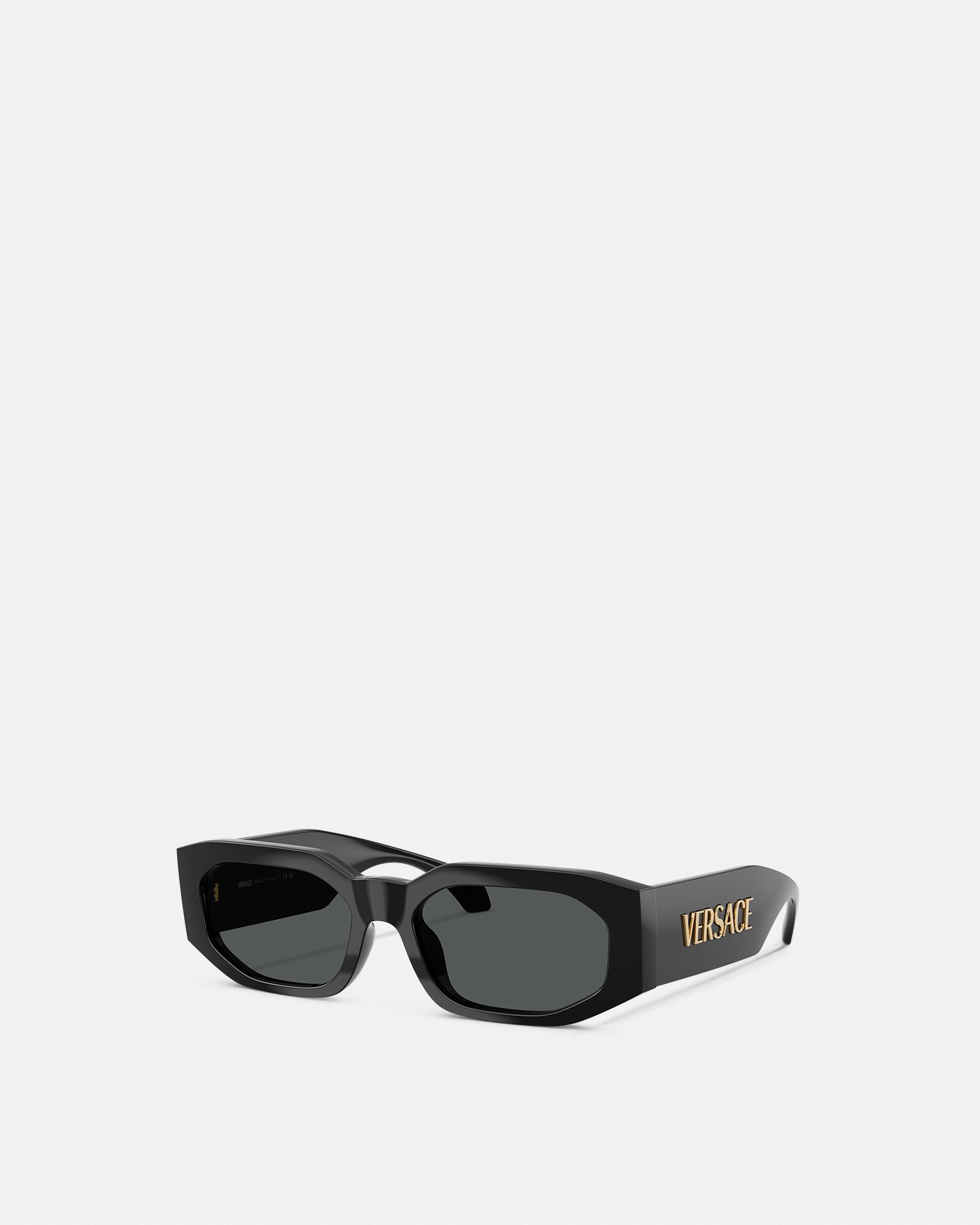 Versace Signature Rectangular Sunglasses In Black