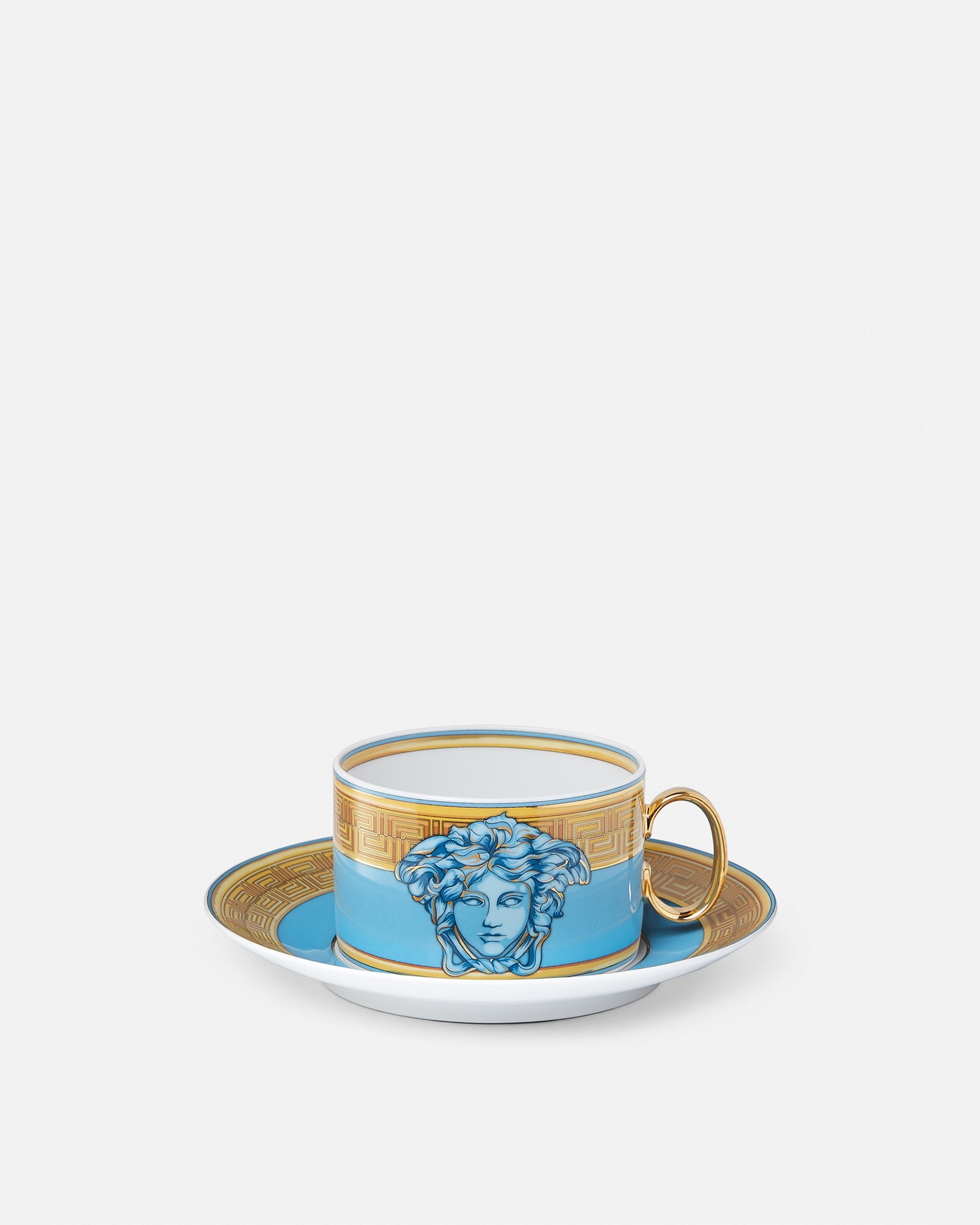 Versace Porcellane E Cristalli Medusa Amplified Tea Cup & Saucer In Multi