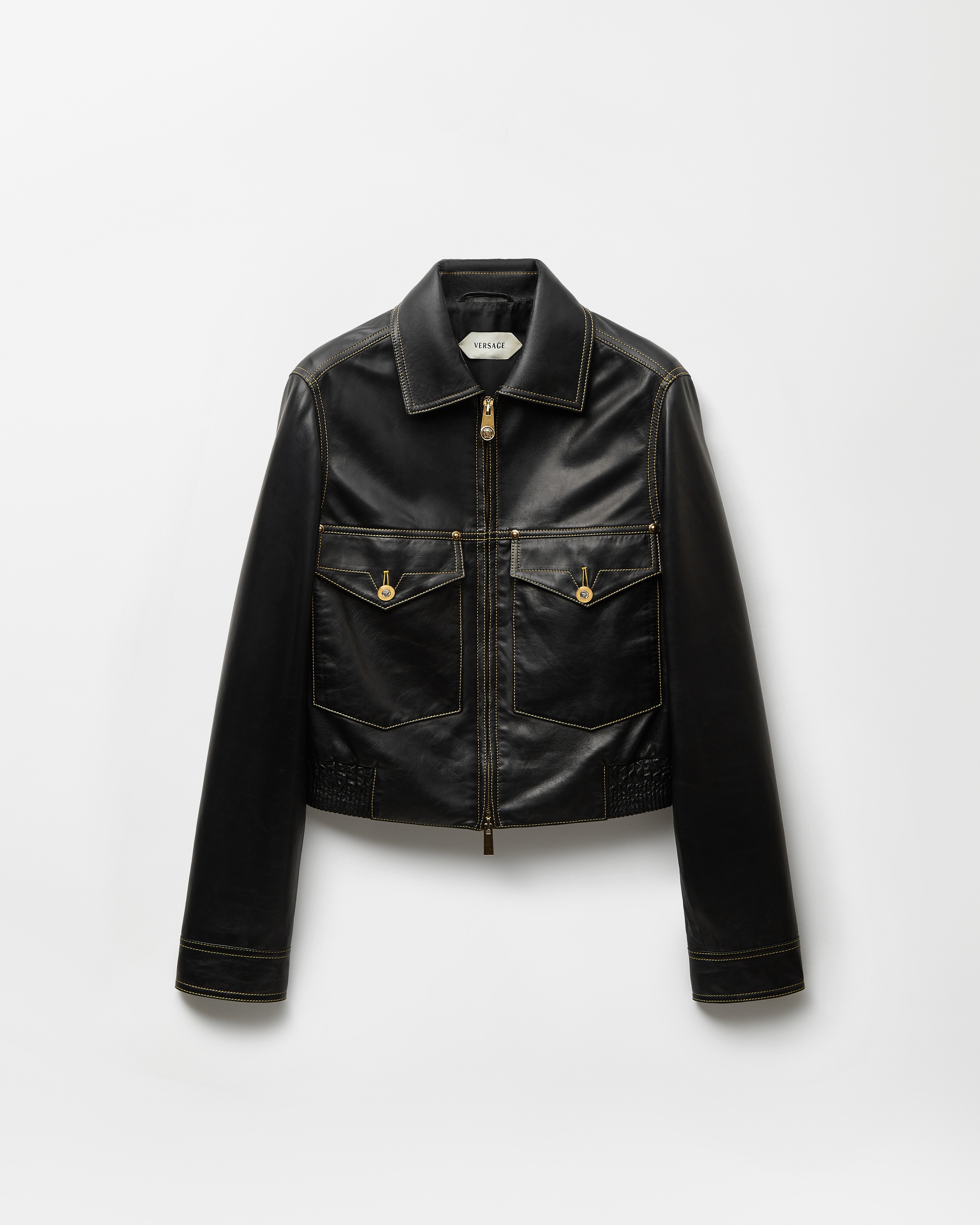 Versace Nappa Blouson In Black