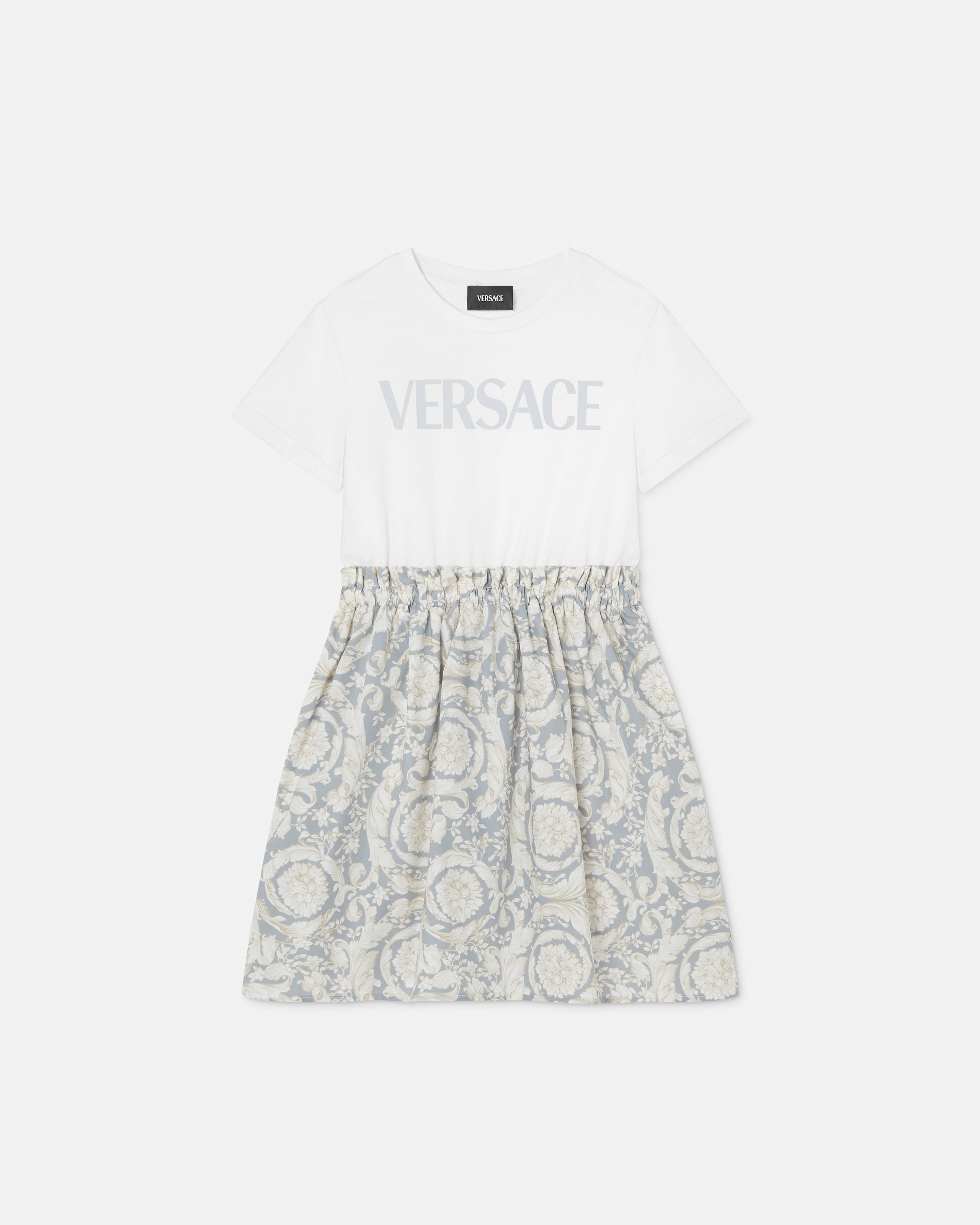 Versace Kids Printed Cotton T-shirt Dress In Multi