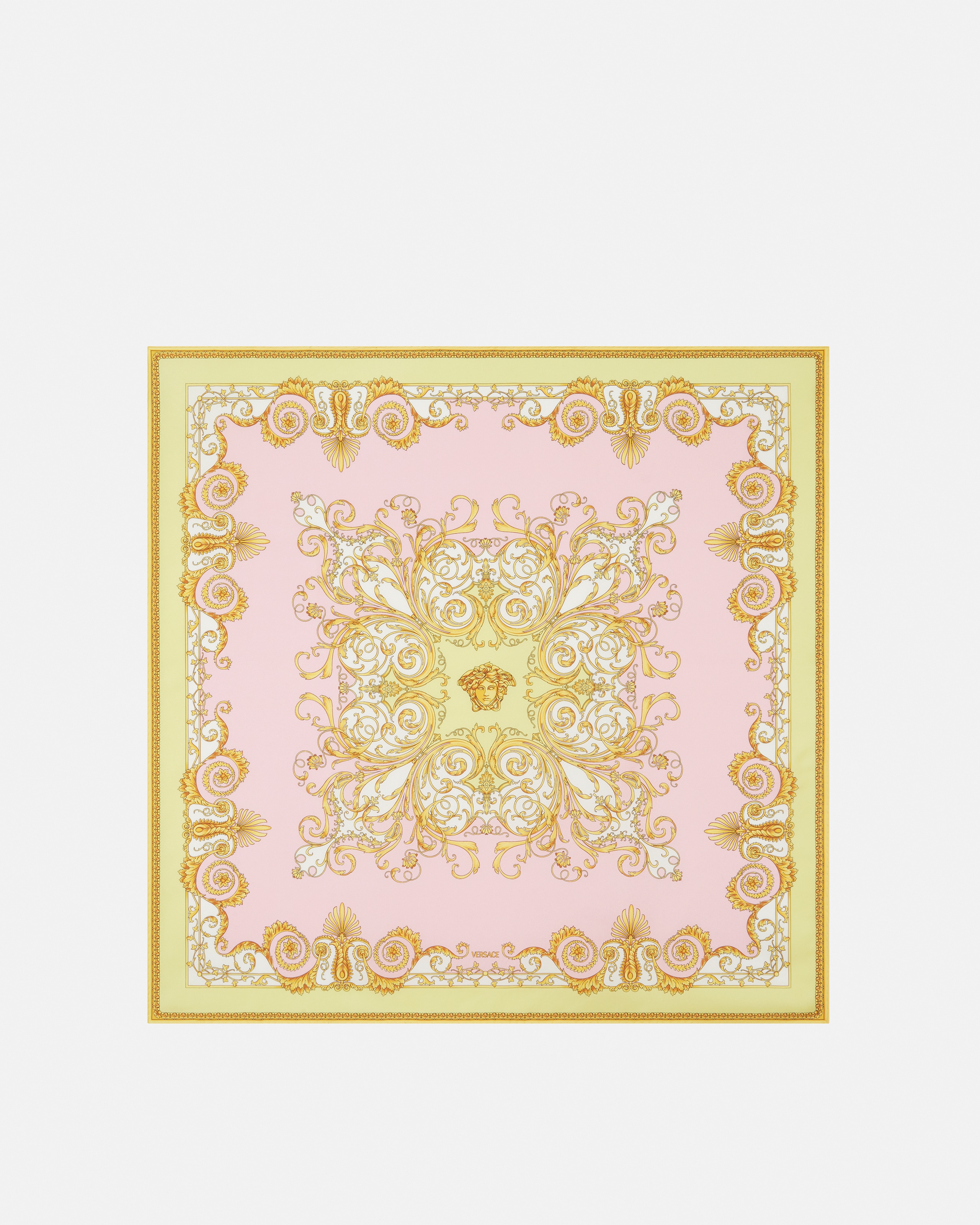 Versace Grand Foulard En Sergé De Soie Imprimé 90 Cm In Brown