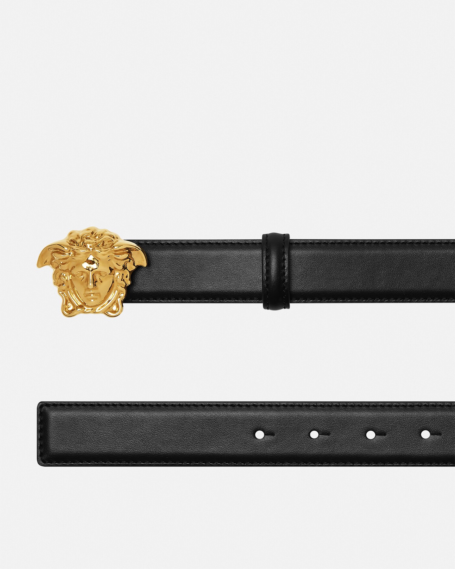 Shop Versace La Medusa Leather Belt 3 Cm In Black