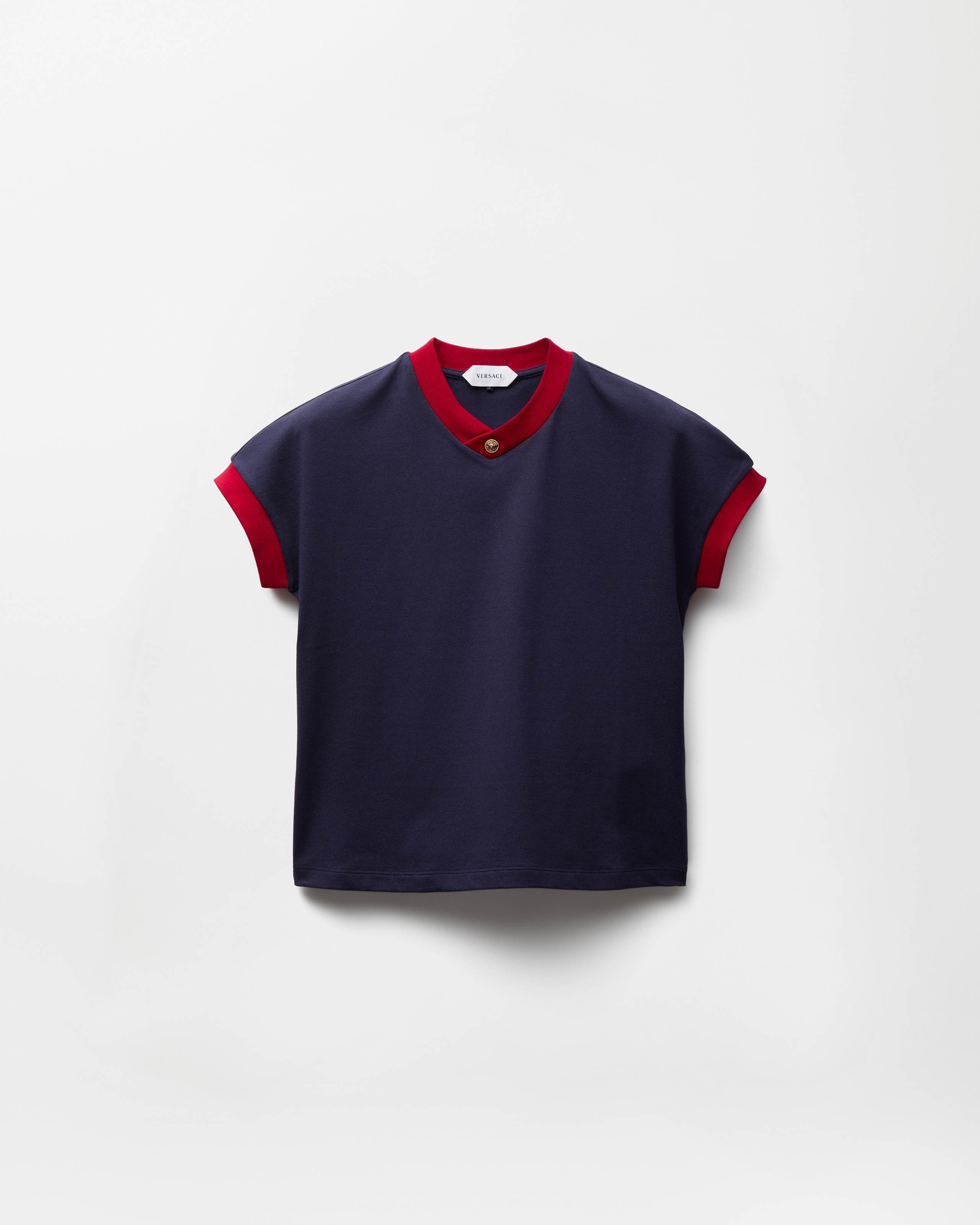 Versace Stretch Cotton-jersey T-shirt In Blue