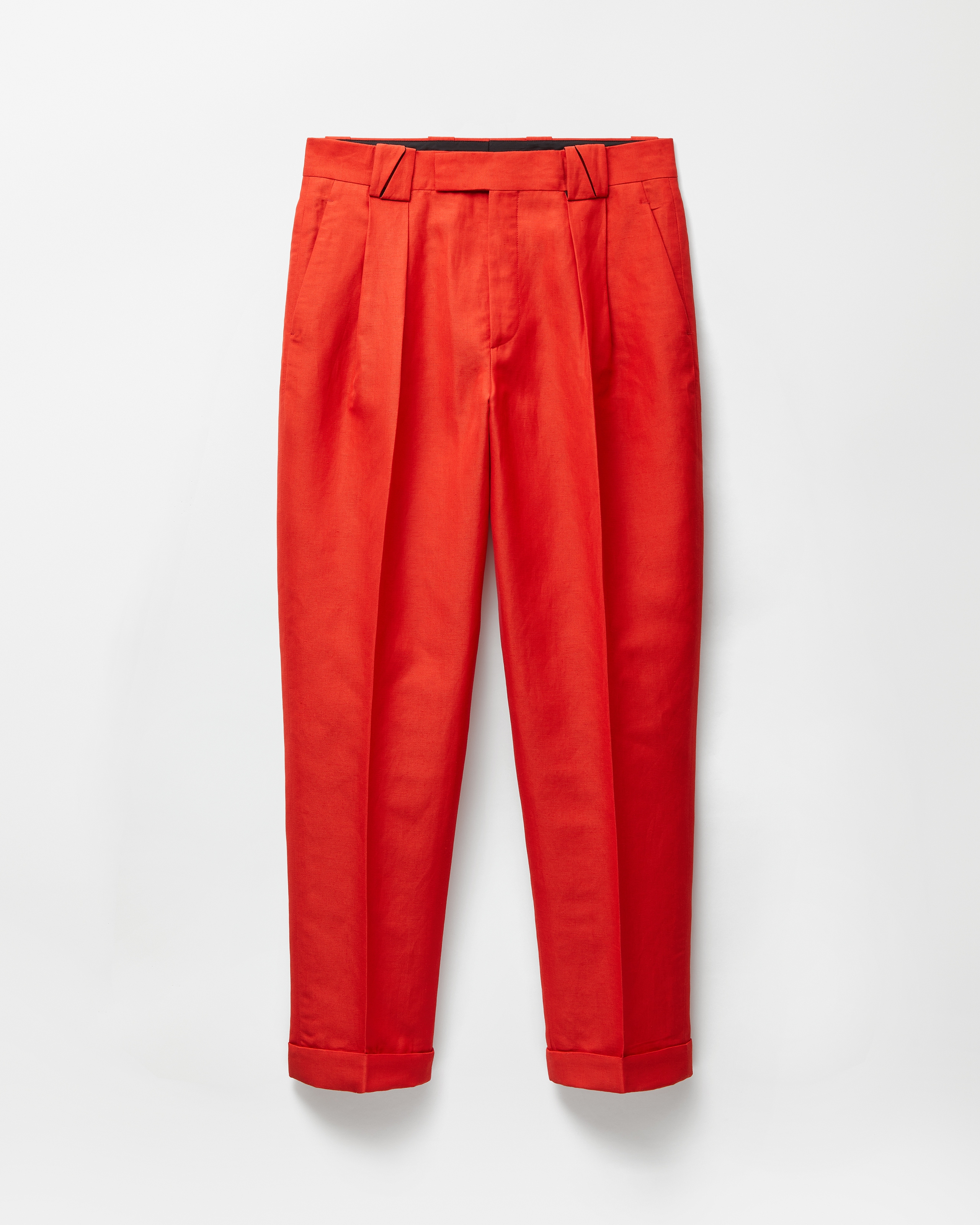 Wool-Linen Formal Pants Red | VERSACE ZA