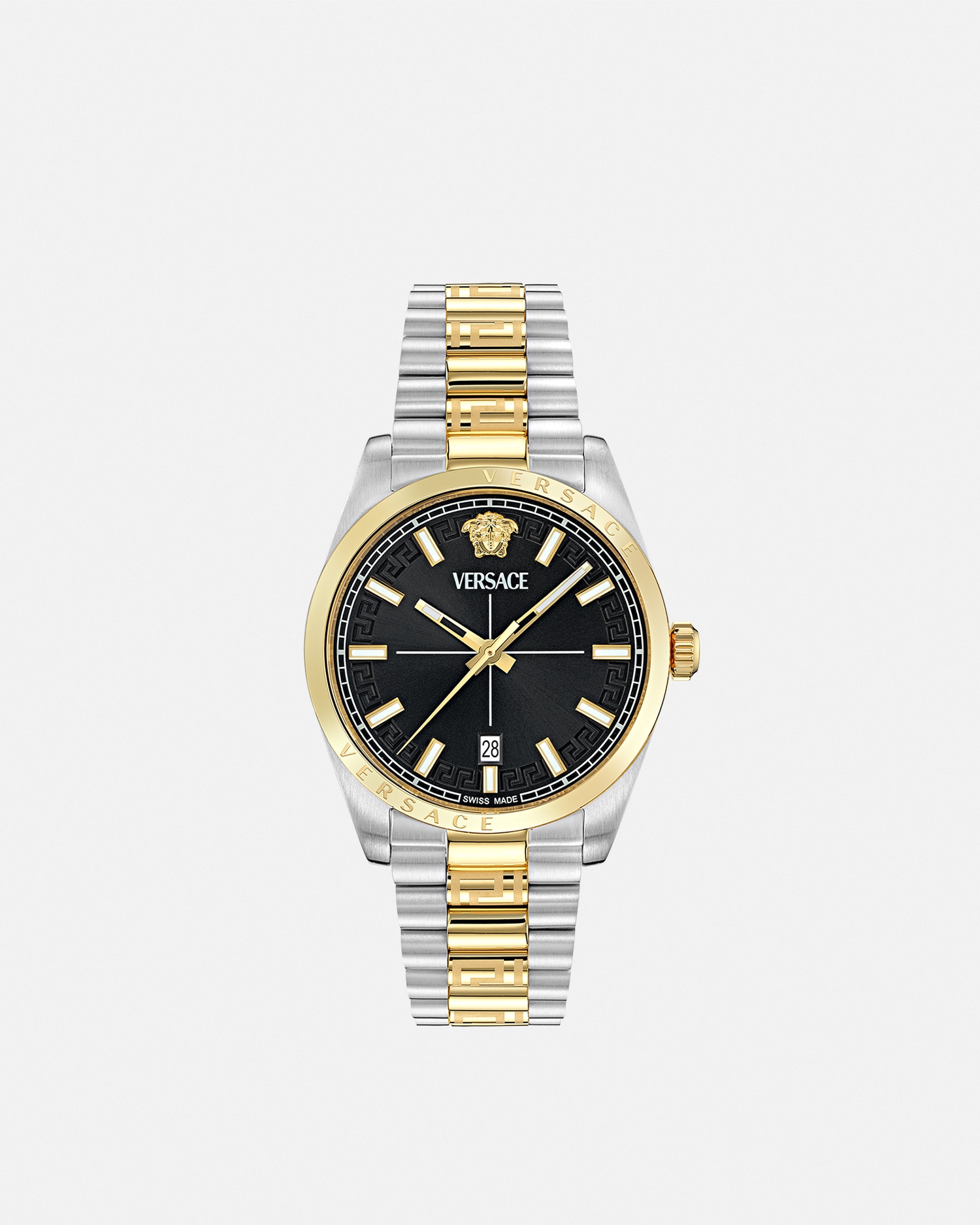Versace Millenyium Gent Watch In Black+silver