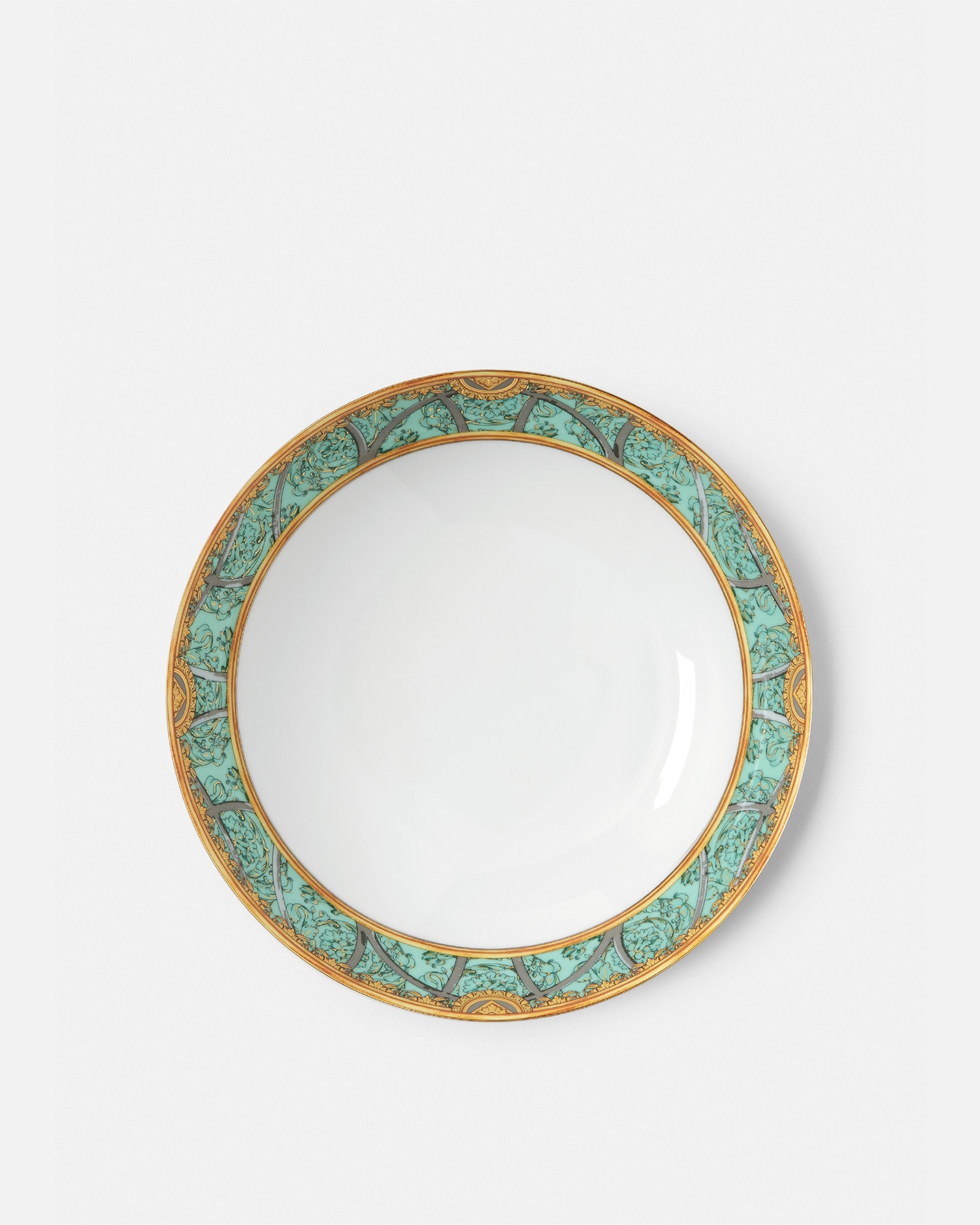 Versace Scala Del Palazzo Verde Soup Plate 22 Cm In Green