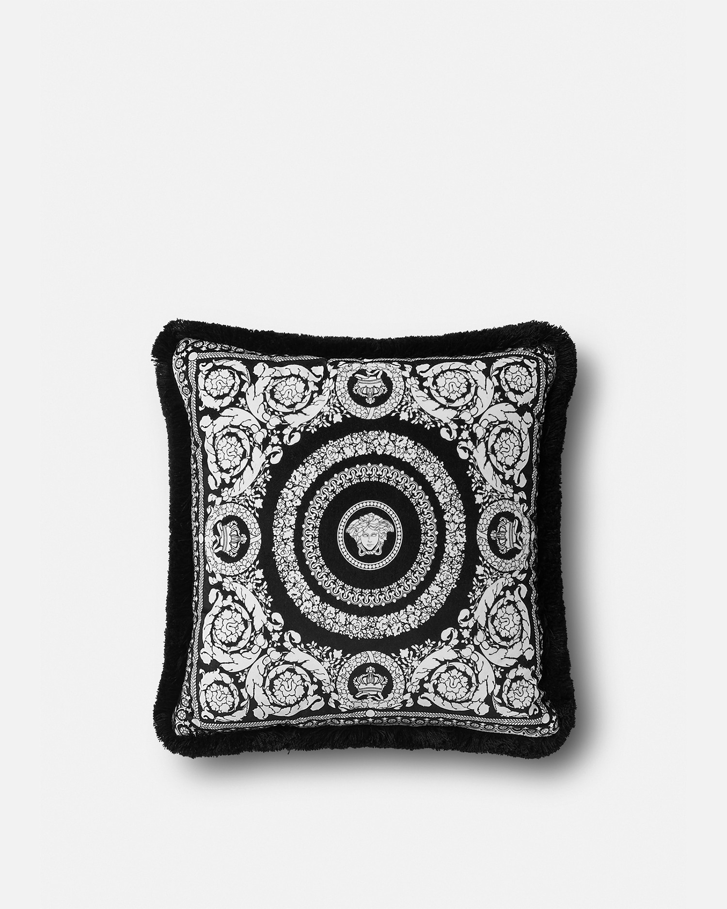Versace Coussin Crete De Fleur 45 Cm In Black