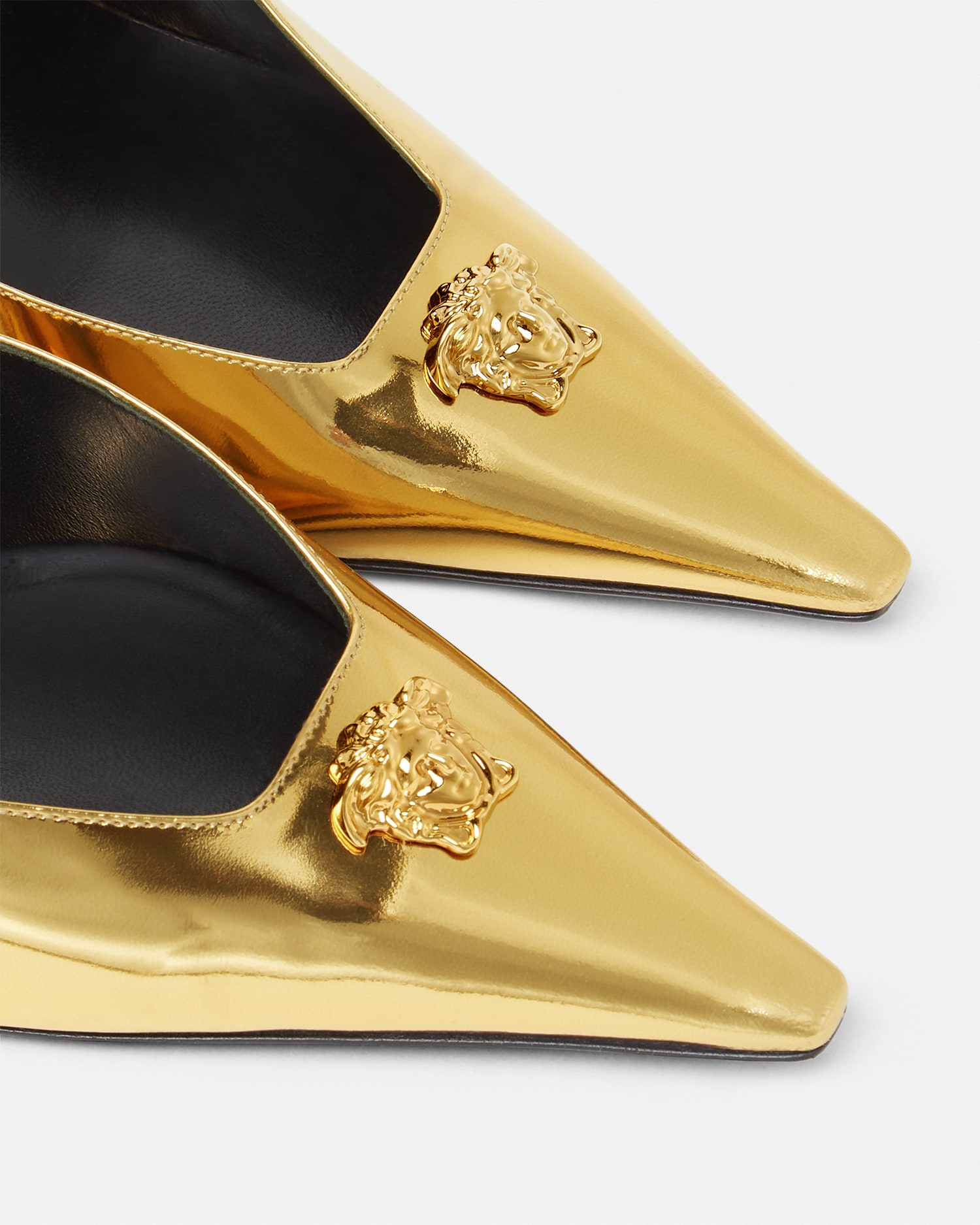 La Medusa Metallic Slingback Pumps 85 mm