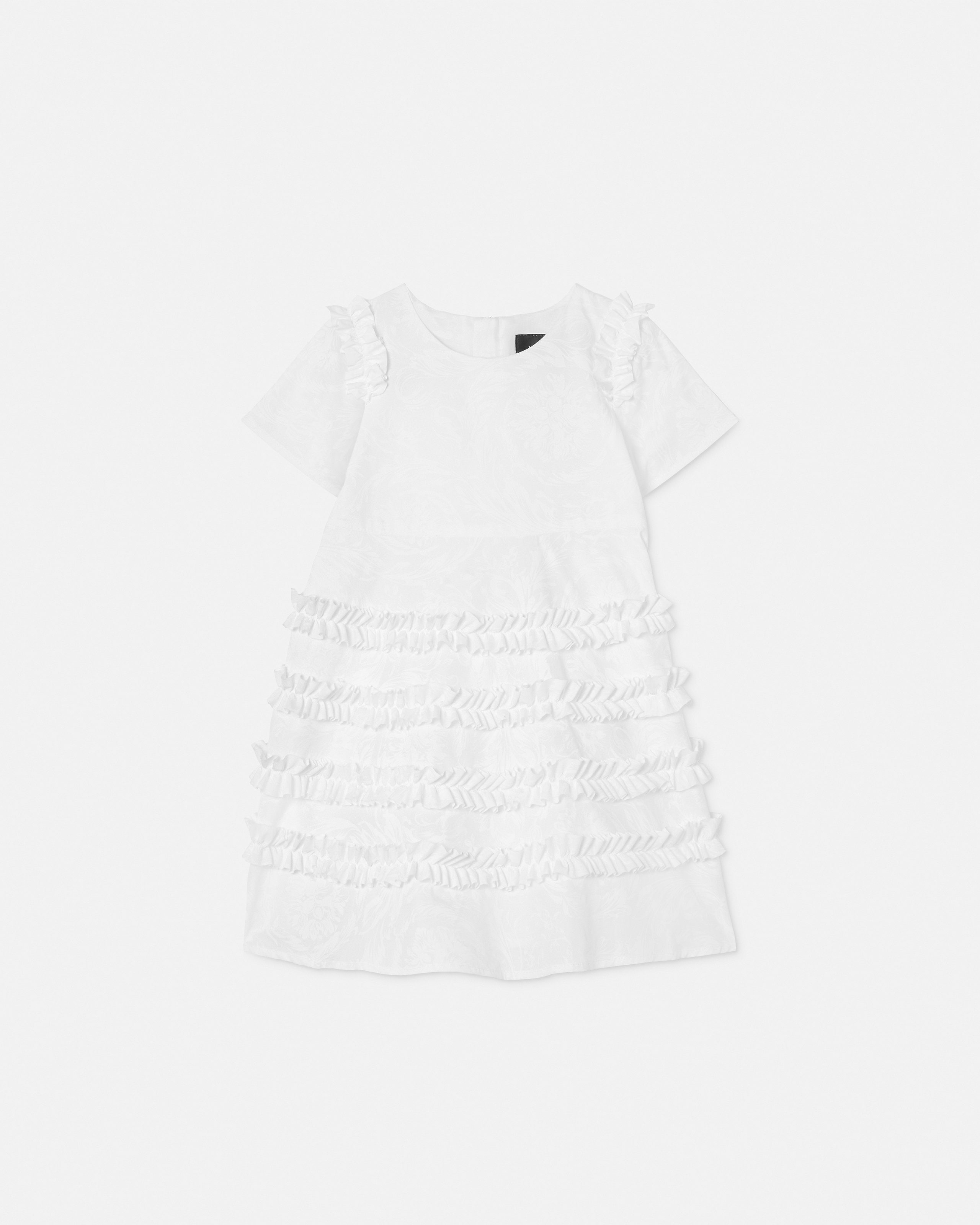 Versace Robe En Popeline De Coton Jacquard Kids In White