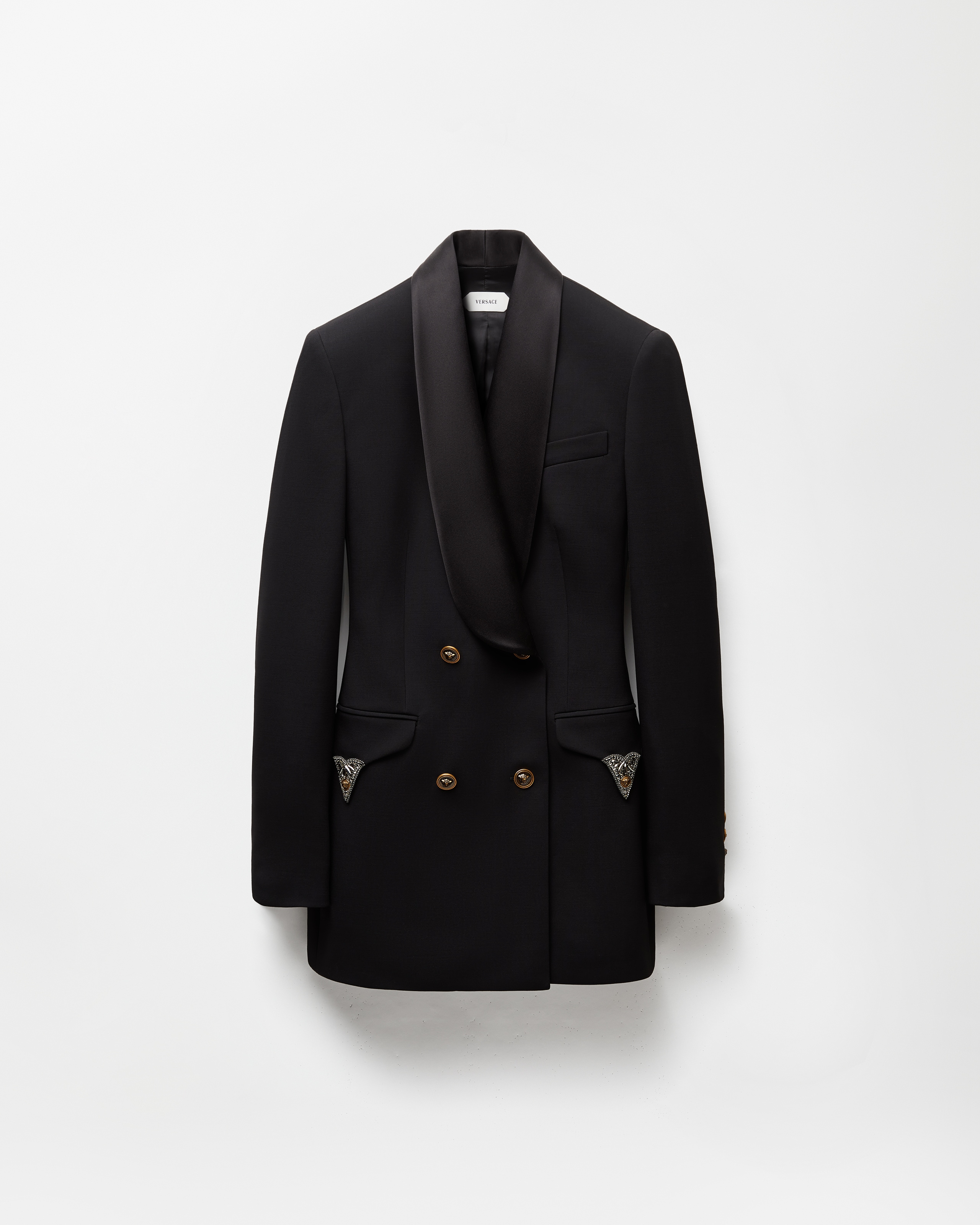 Versace Blazer En Laine In Black