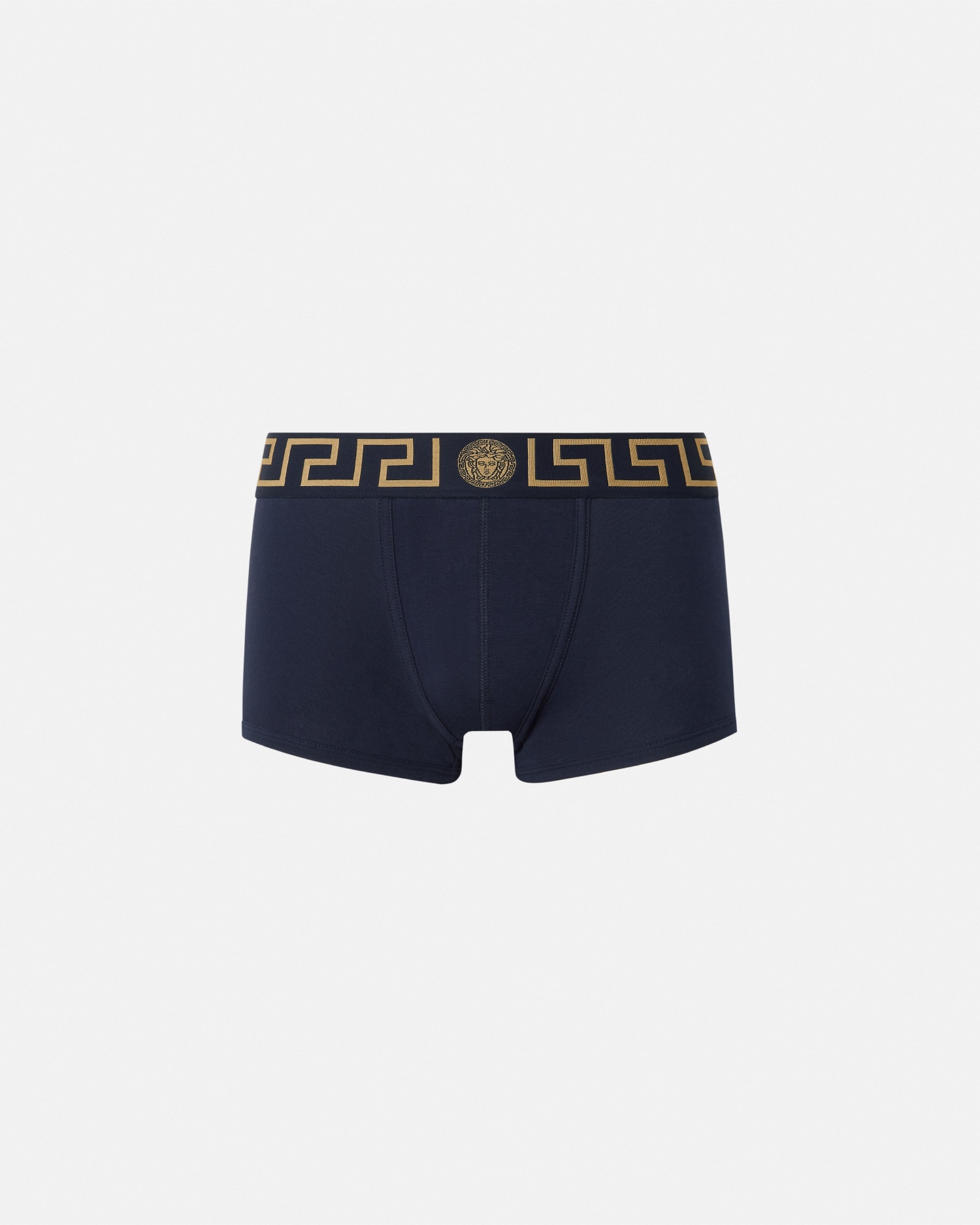 Versace Greca Border Trunks In Bleu
