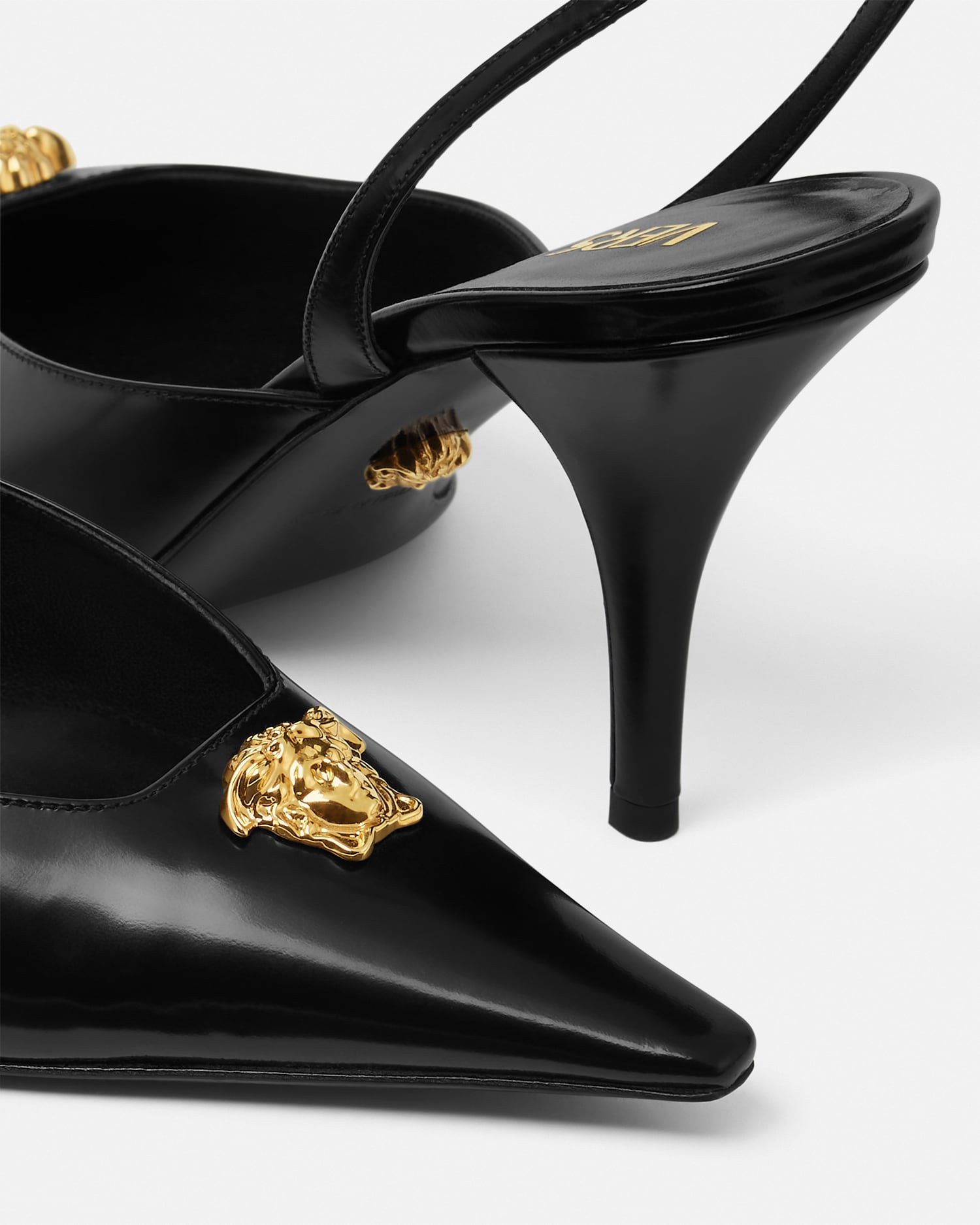 La Medusa Leather Slingback Pumps 85 mm