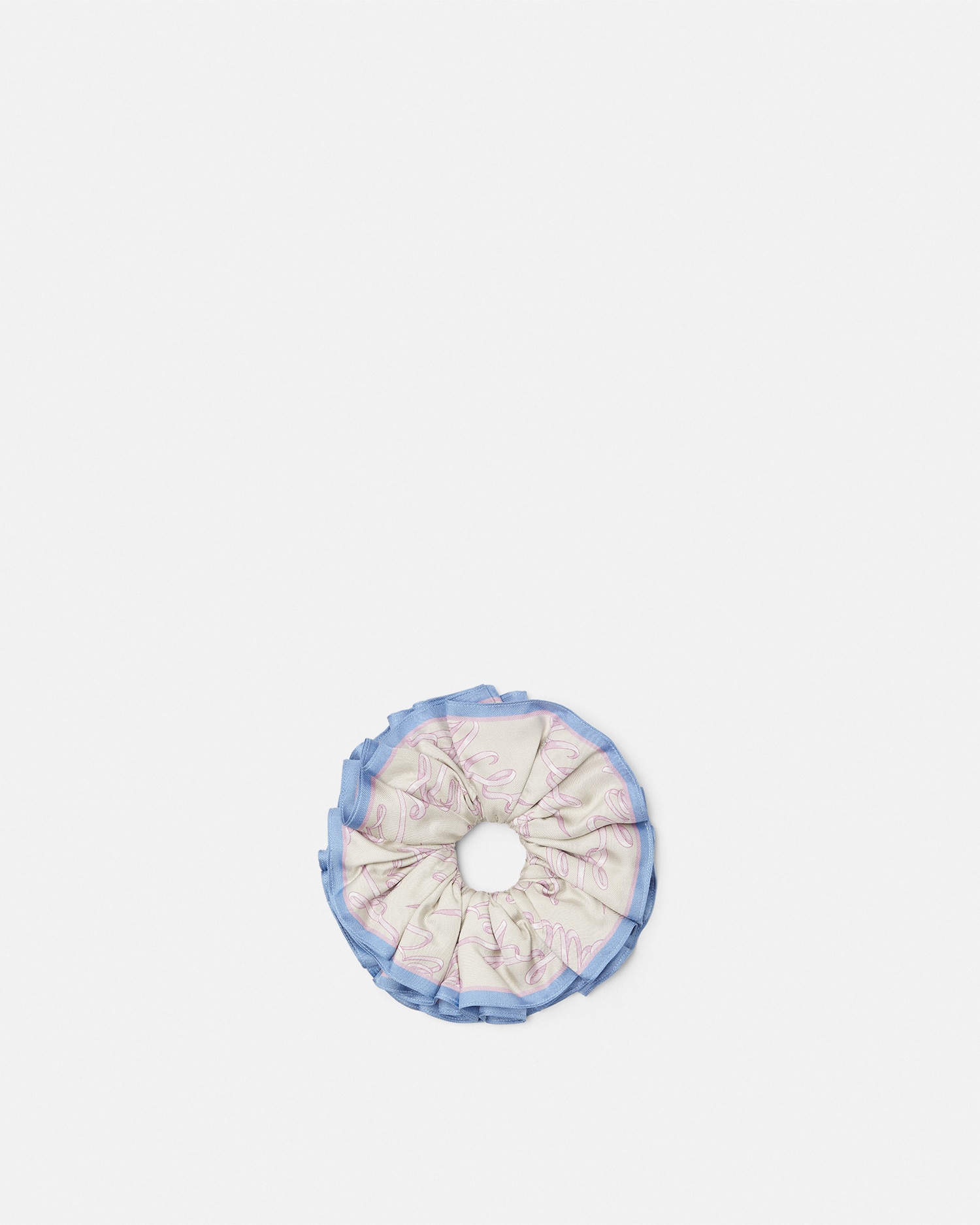Versace Graphic-print Scrunchie In Neutrals