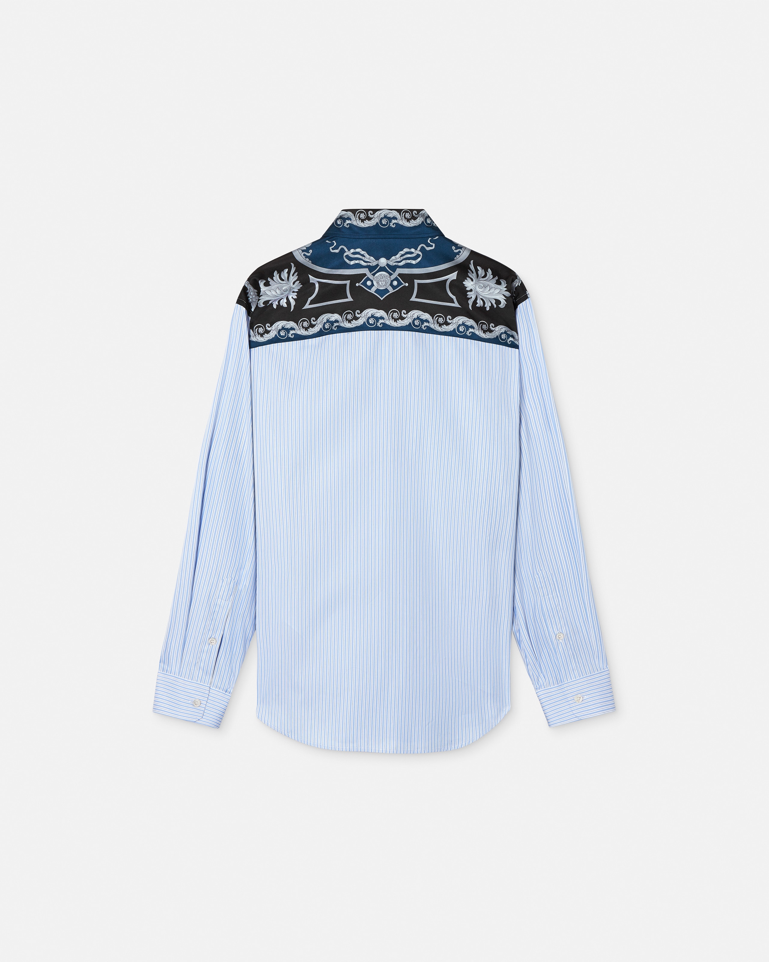 Printed Striped Cotton-Poplin Shirt