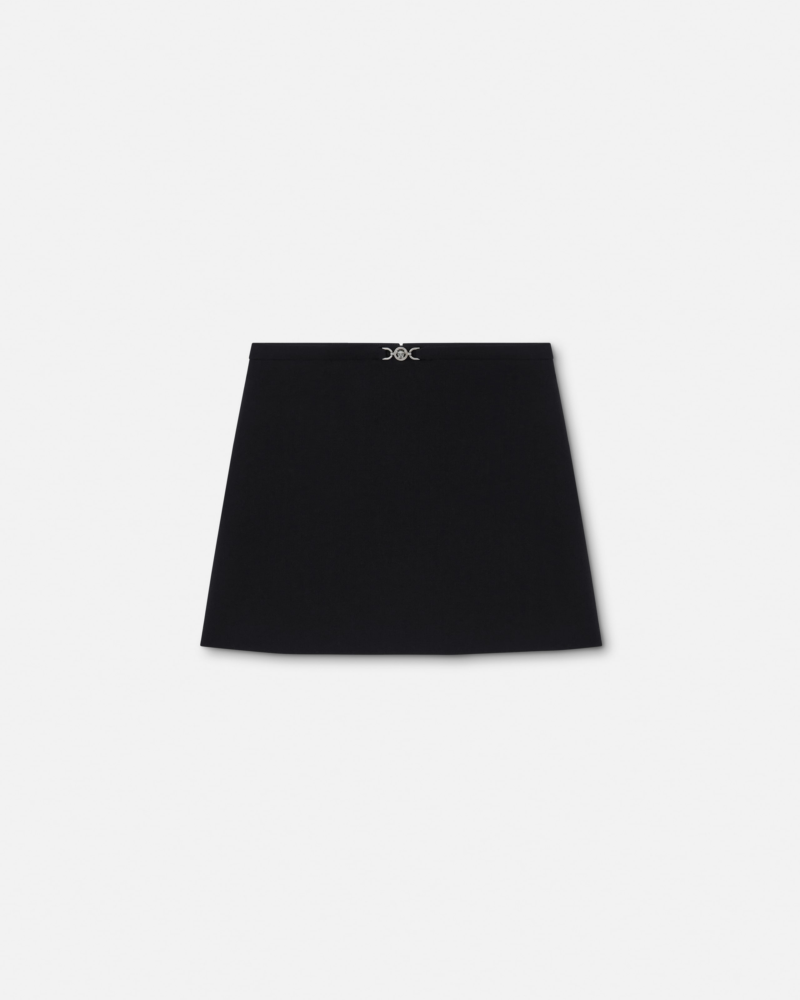 Versace Double-wool Crêpe A-line Mini Skirt In Black