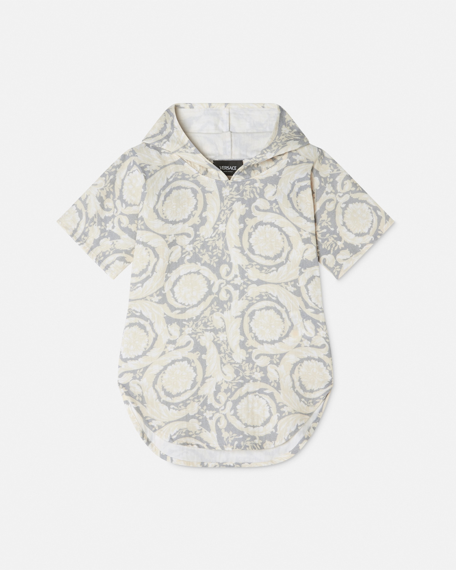 Versace Hoodie Long Barocco Kids In Gris