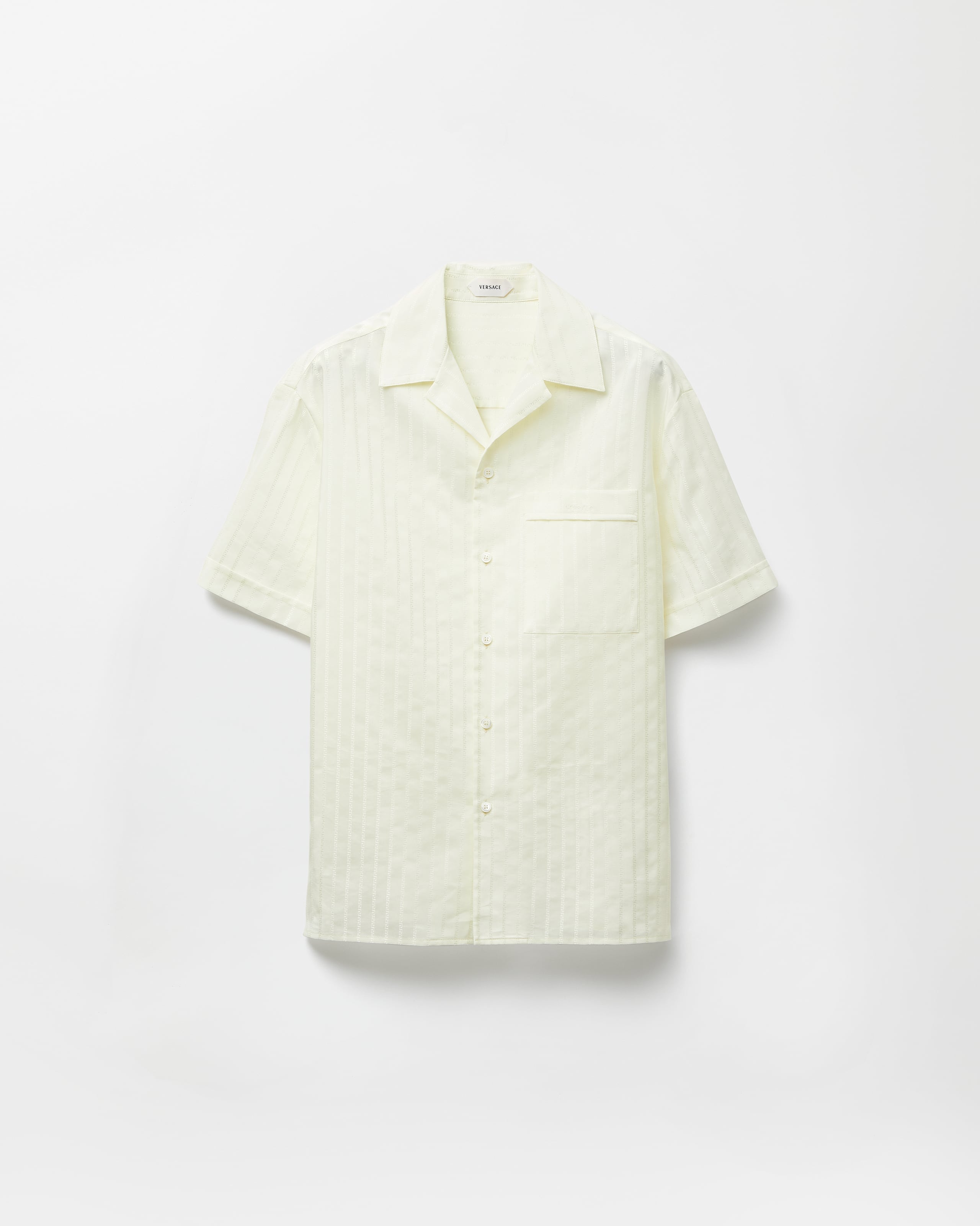 Versace Chemise Classique En Coton, Soie Et Jacquard In Yellow
