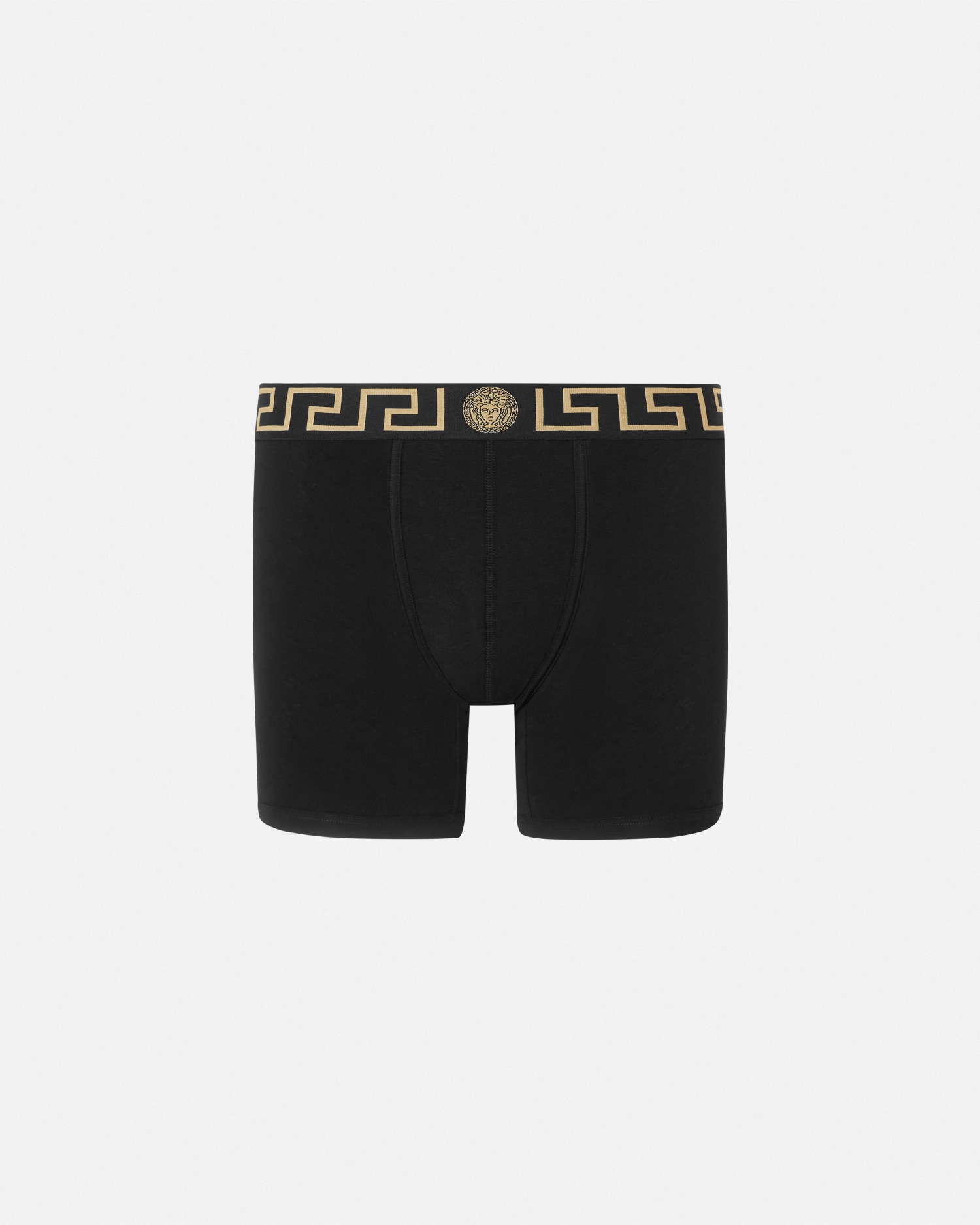 Versace Greca Border Long Trunks In Black