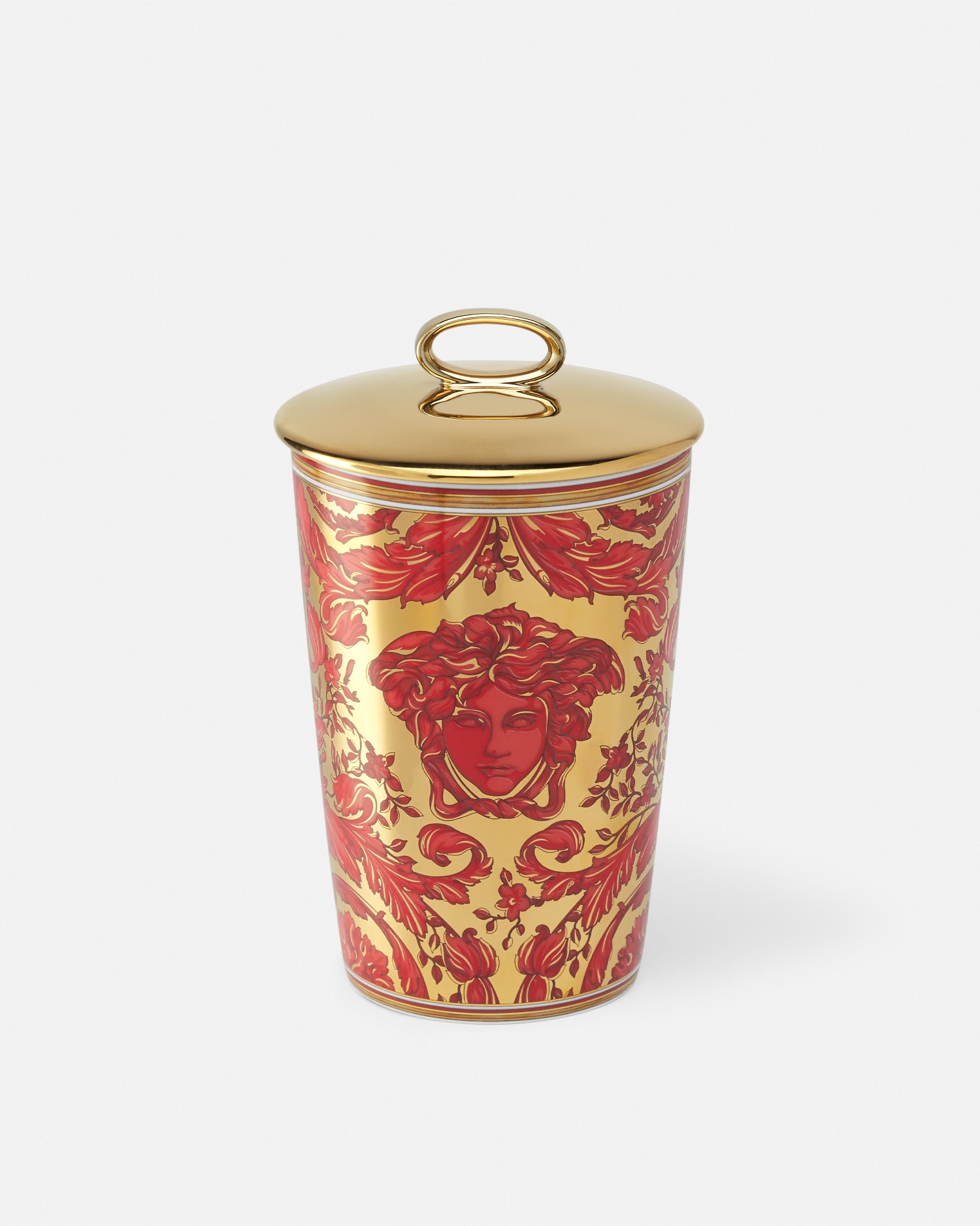 Versace Medusa Garland Scented Candle In Red+gold