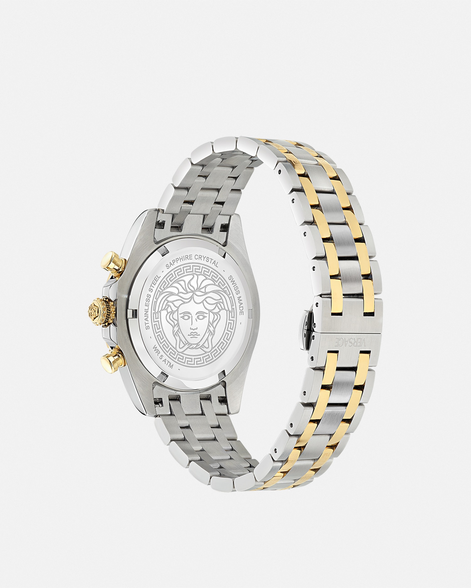 Versace Men's Swiss Chronograph Fornax Two-tone Bracelet Watch 43mm In Metallic