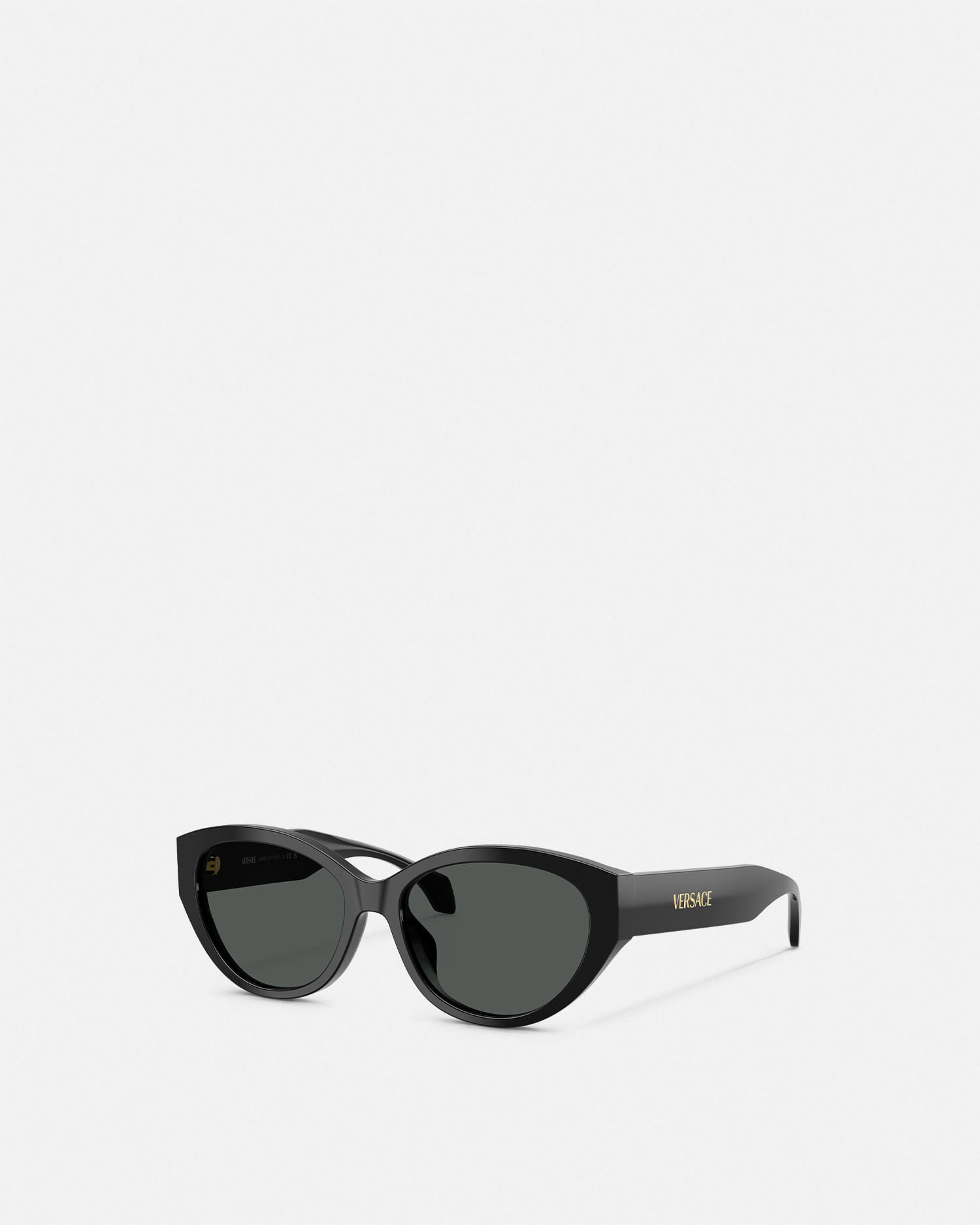 Versace Signature Low-bridge Oval Sunglasses In Black