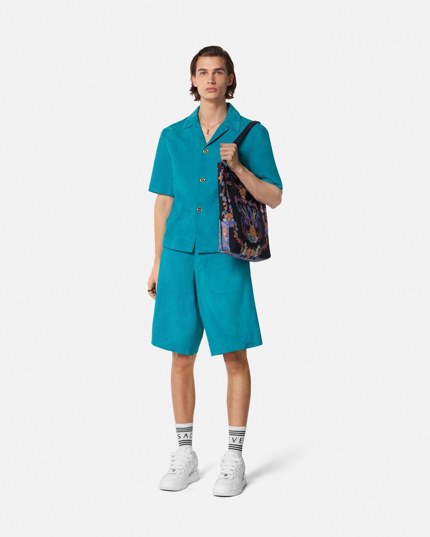Medusa Biggie Suede Shorts