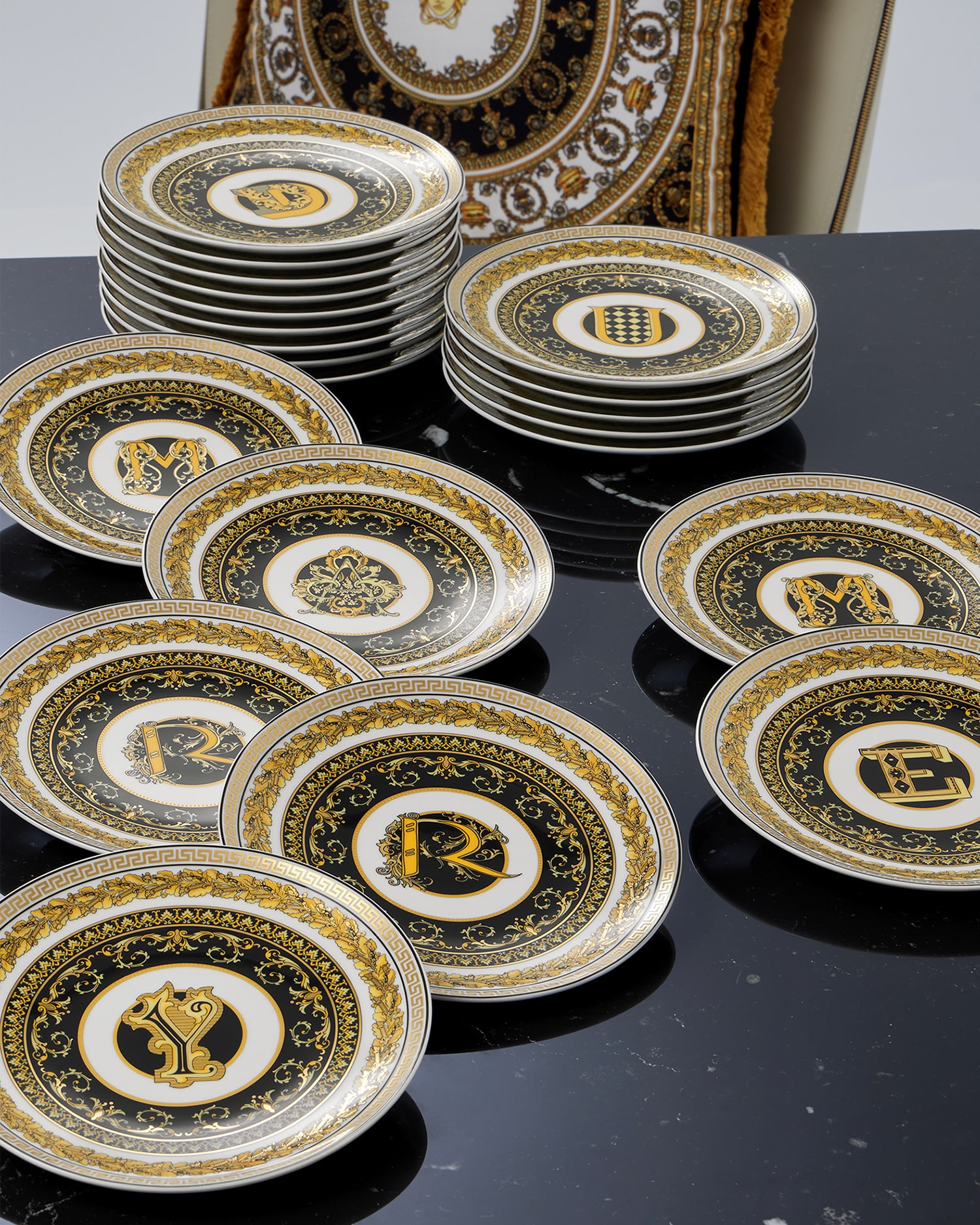 Versace Porcellane E Cristalli Virtus Alphabet Y Plate 17 Cm