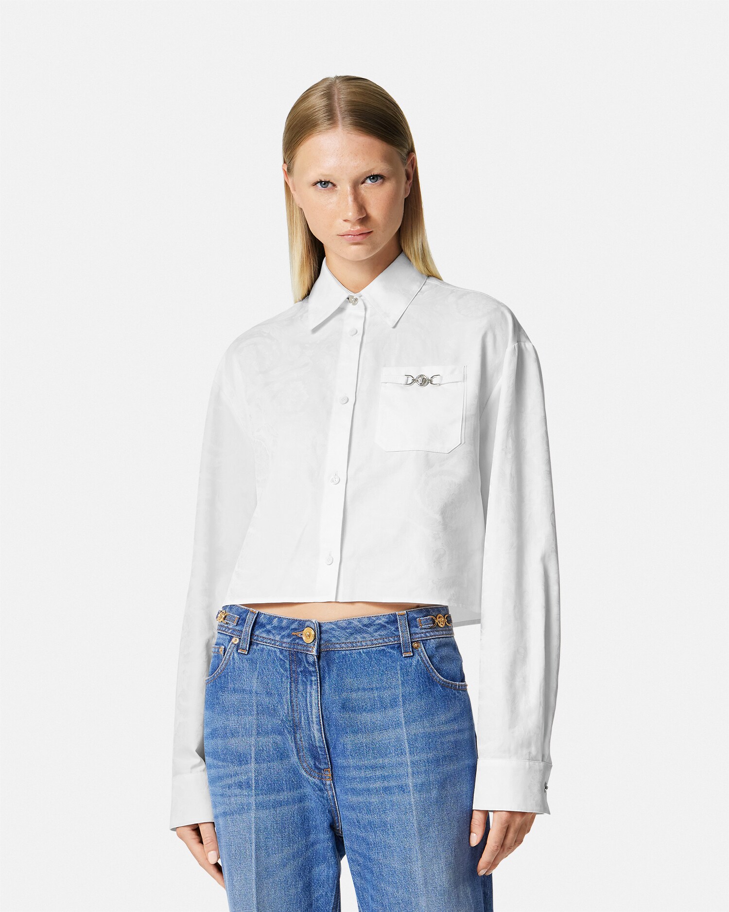 Barocco Jacquard Crop Shirt