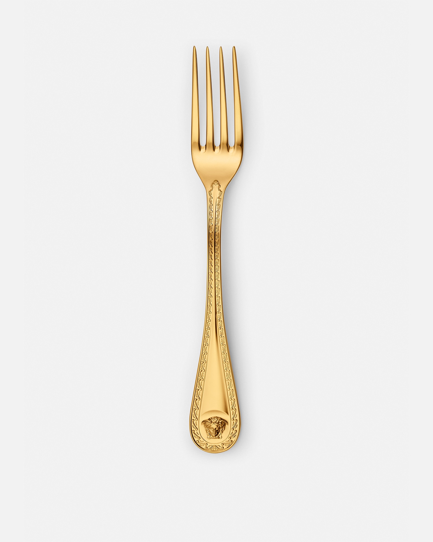 Versace Porcellane E Cristalli Medusa Gilded Dinner Fork In Gold