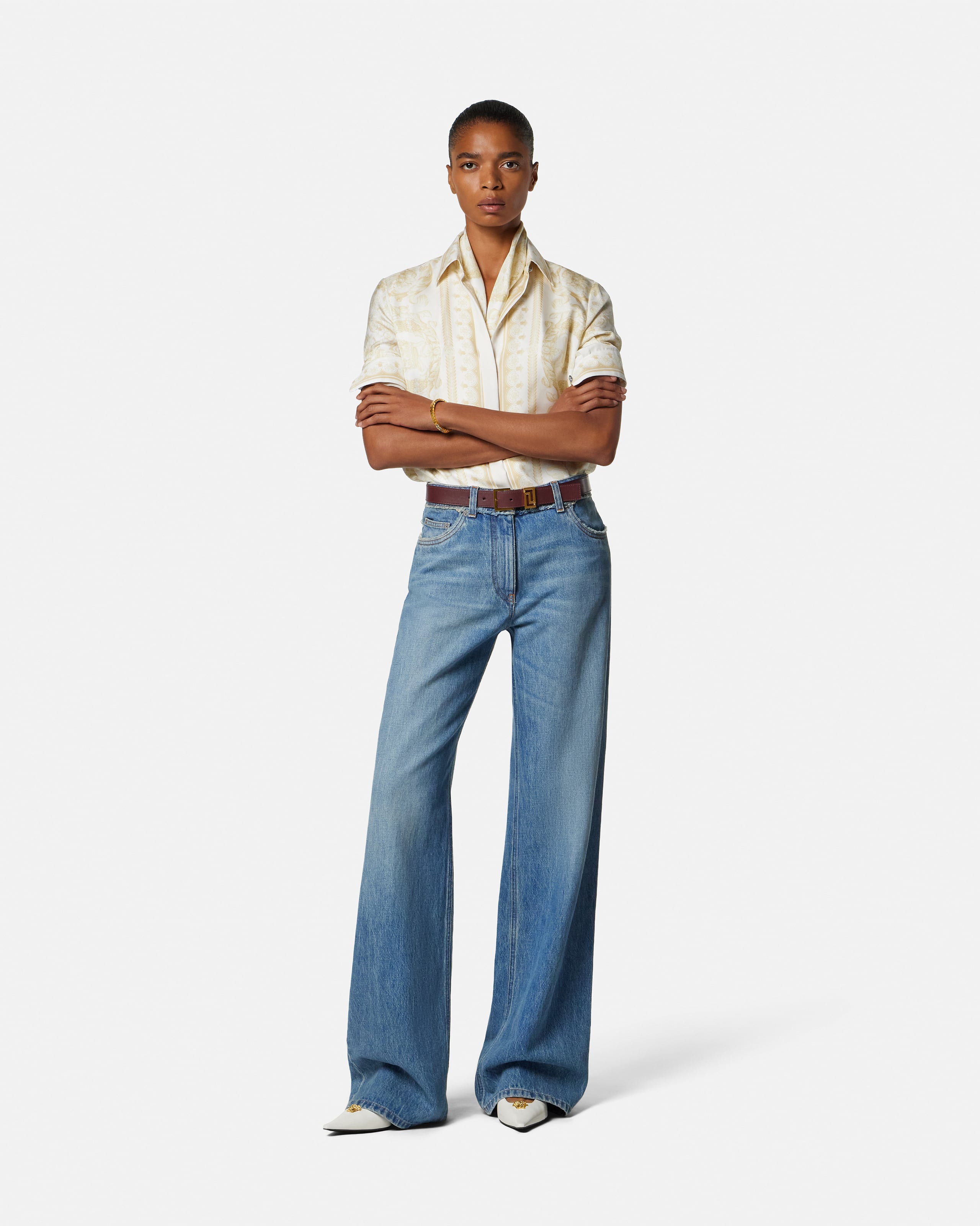 Versace Pattern-printed Long-sleeved Shirt In Multi