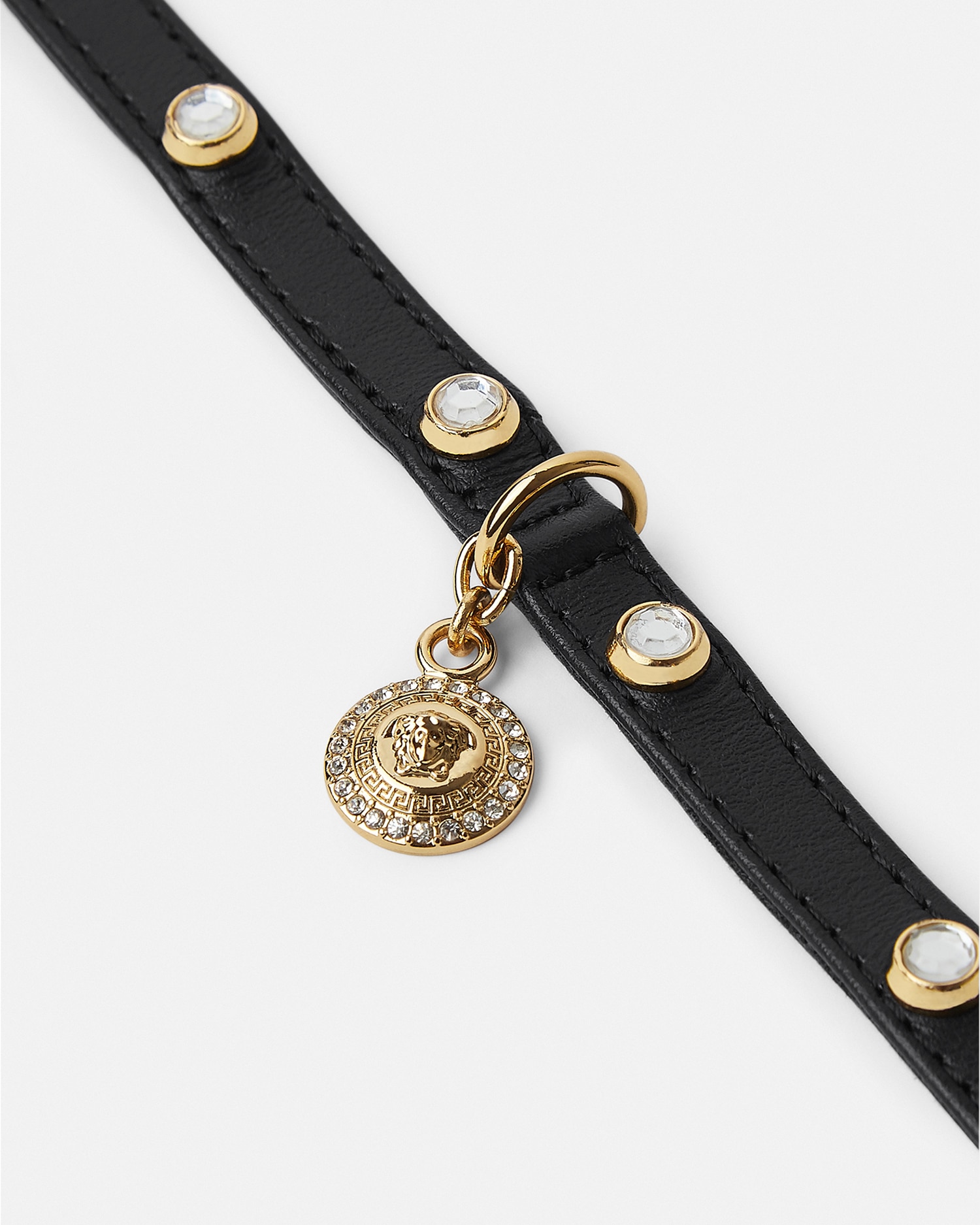 Crystal Icon Pet Collar White | VERSACE US