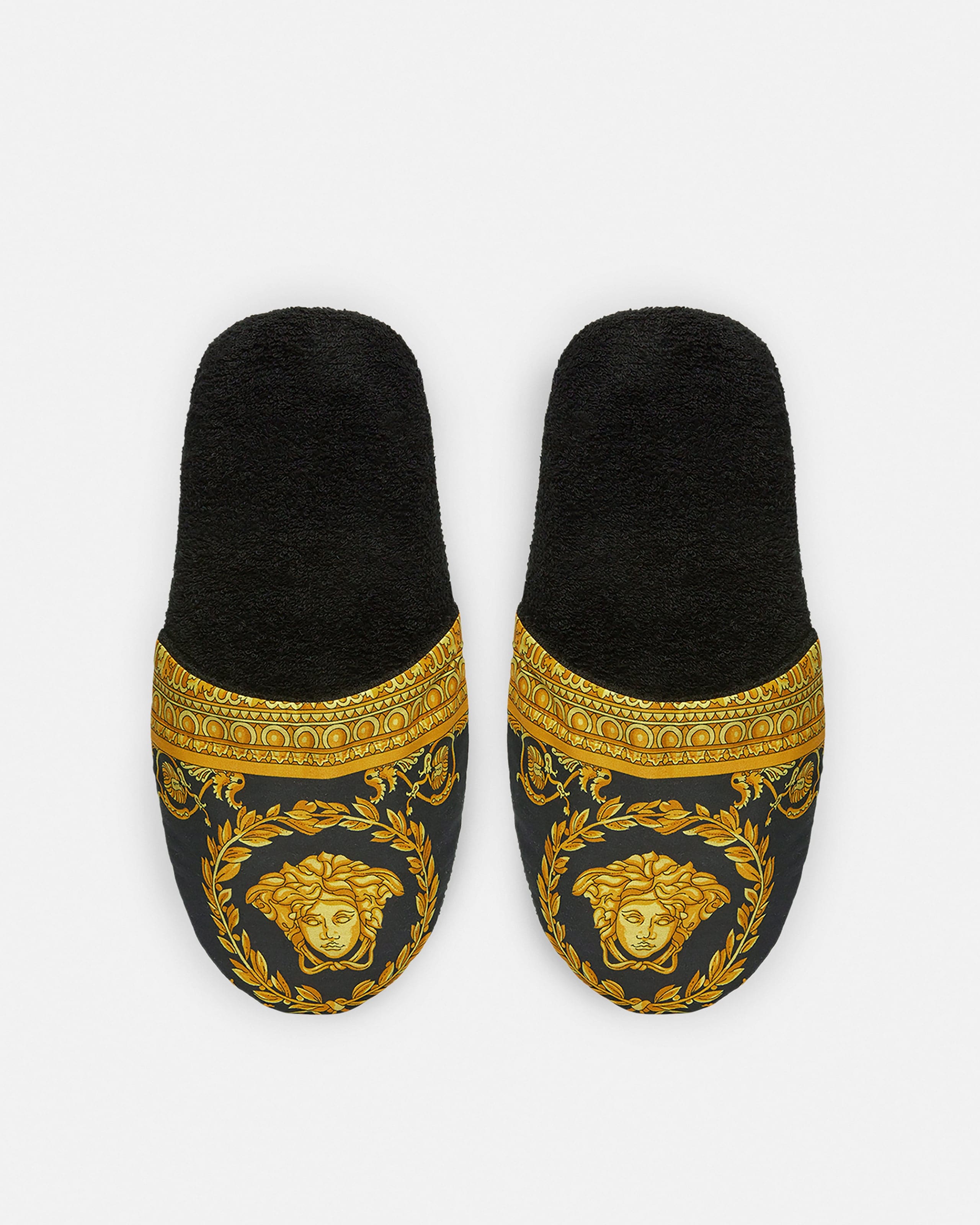 Versace BATH SLIPPERS BAROCCO Cotton Cashmere Slippers Versace: White  main image 3