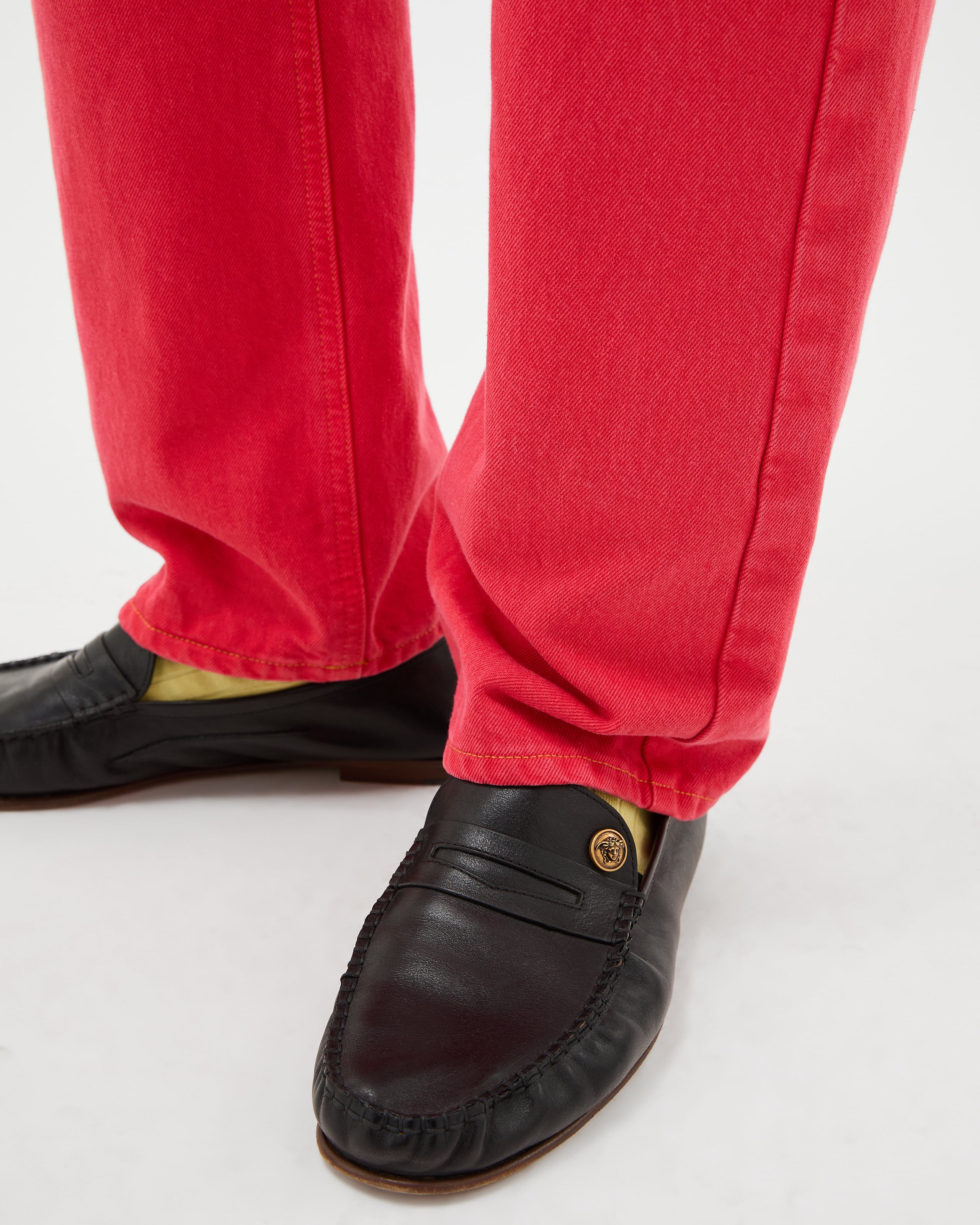 Versace Black Guanto Loafers In Calf Leather In Black