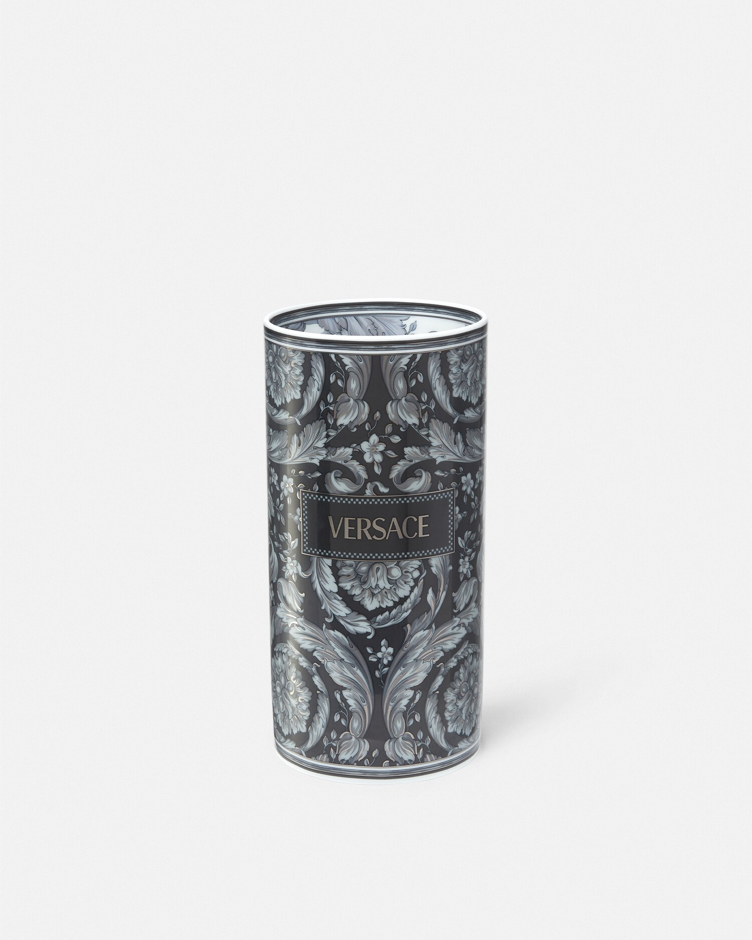 Versace Vase Barocco 24,5 Cm In Black+print