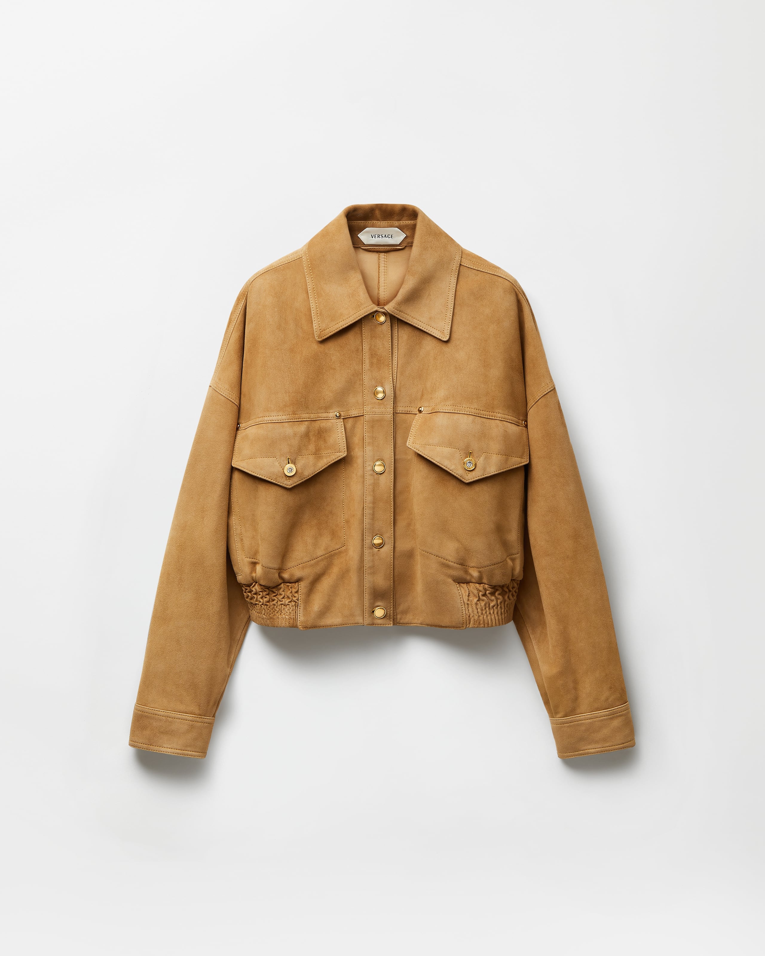 Versace Suede Blouson In Sand