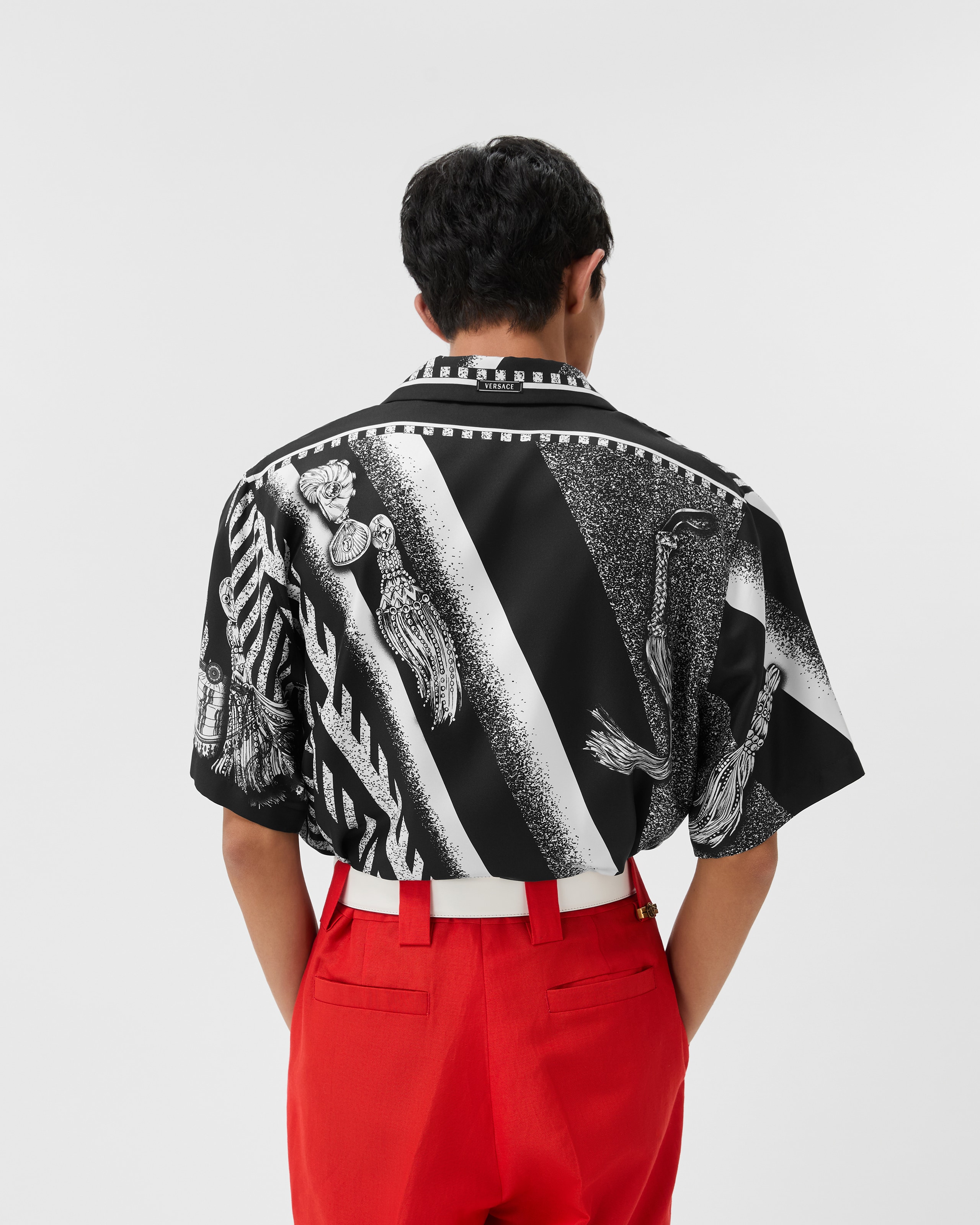 Printed Silk Twill Shirt Multicolor | VERSACE US