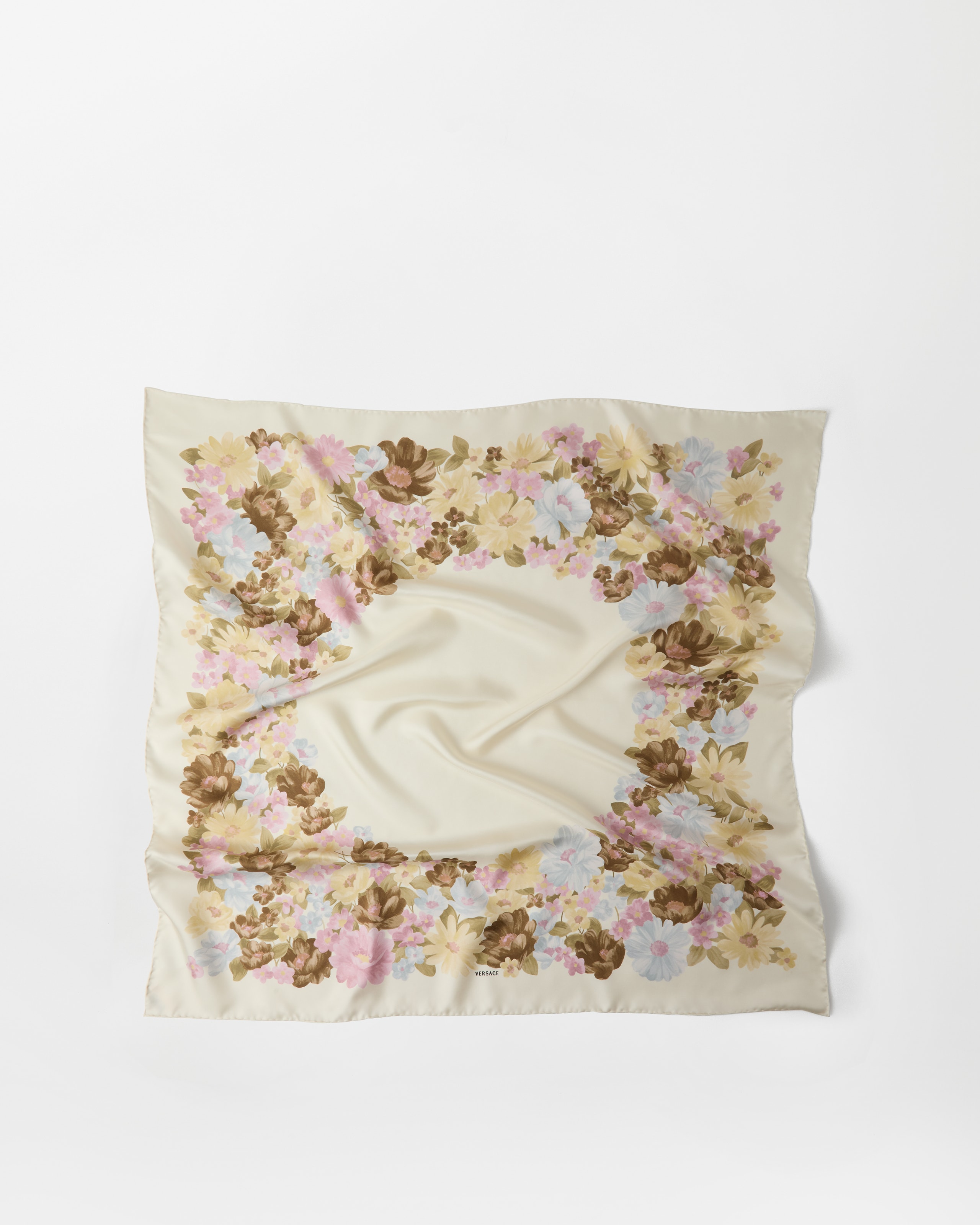 Versace Printed Silk Twill Scarf 90 Cm In Multi