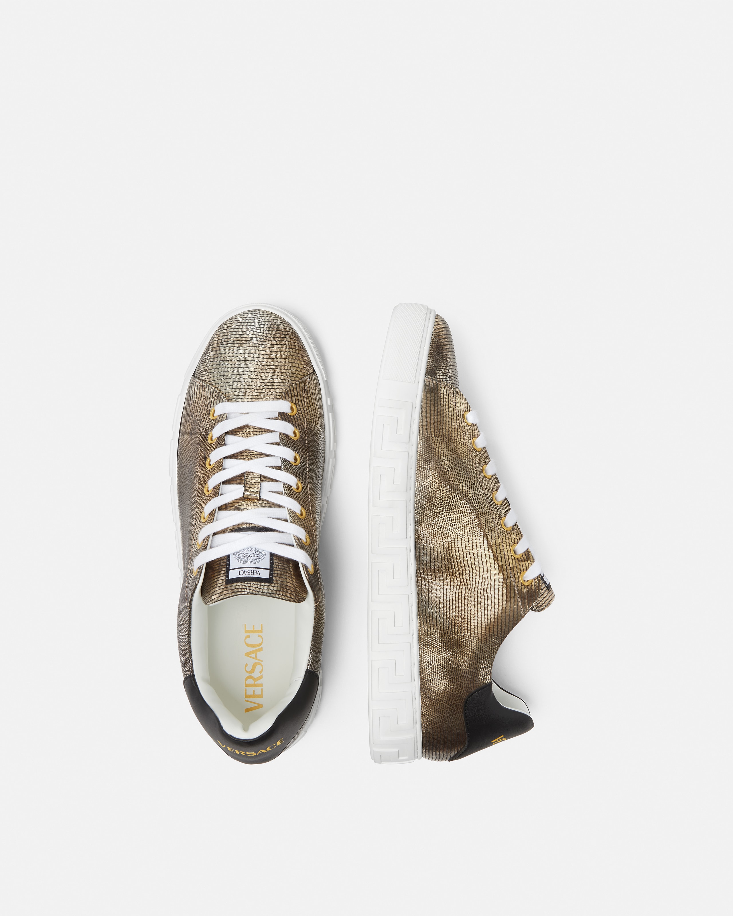 Greca Lizard-Effect Sneakers