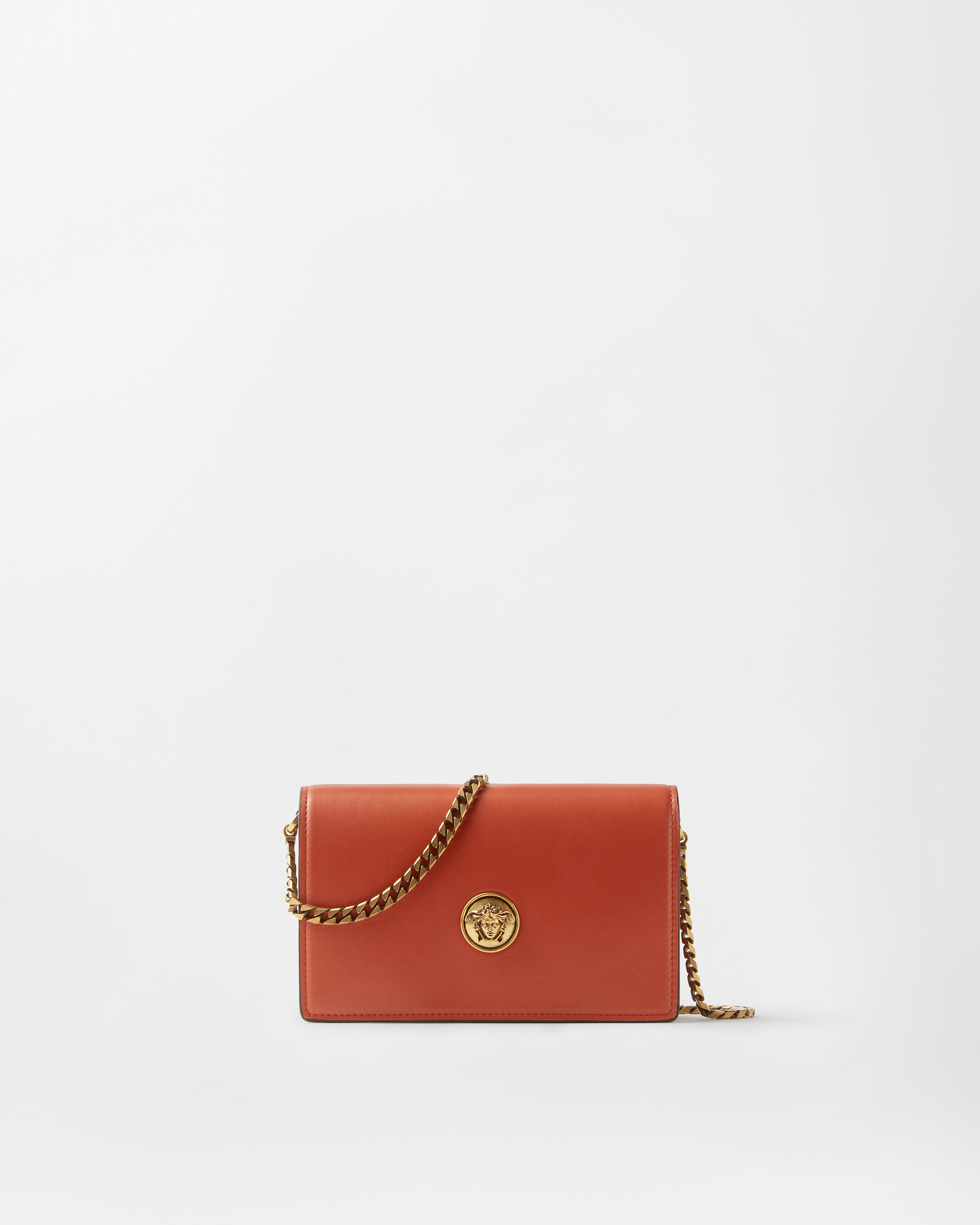 Versace Emblème Nappa Mini Bag In Orange