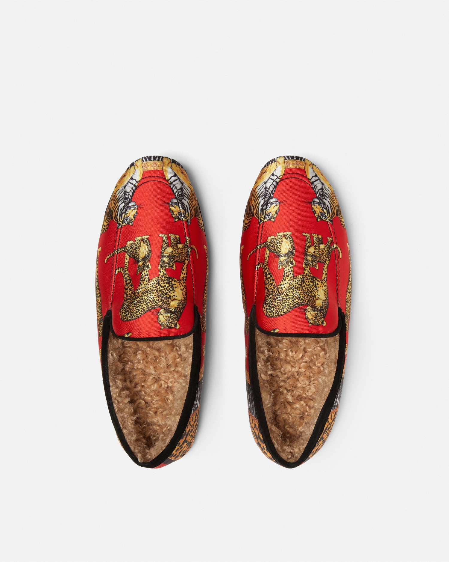 Wild Cats Faux-Fur Slippers