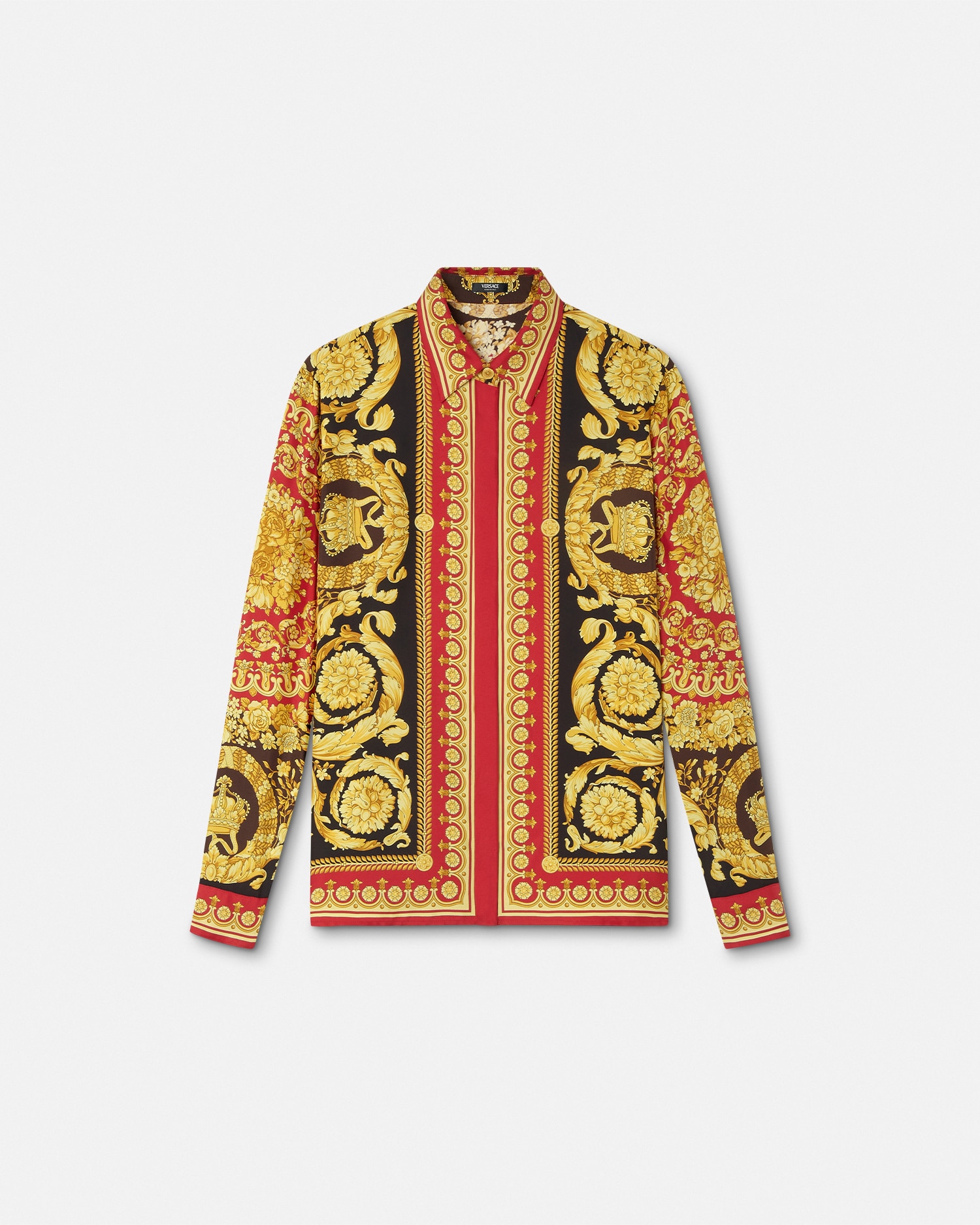 Versace Chemise Barocco Silk In Multi