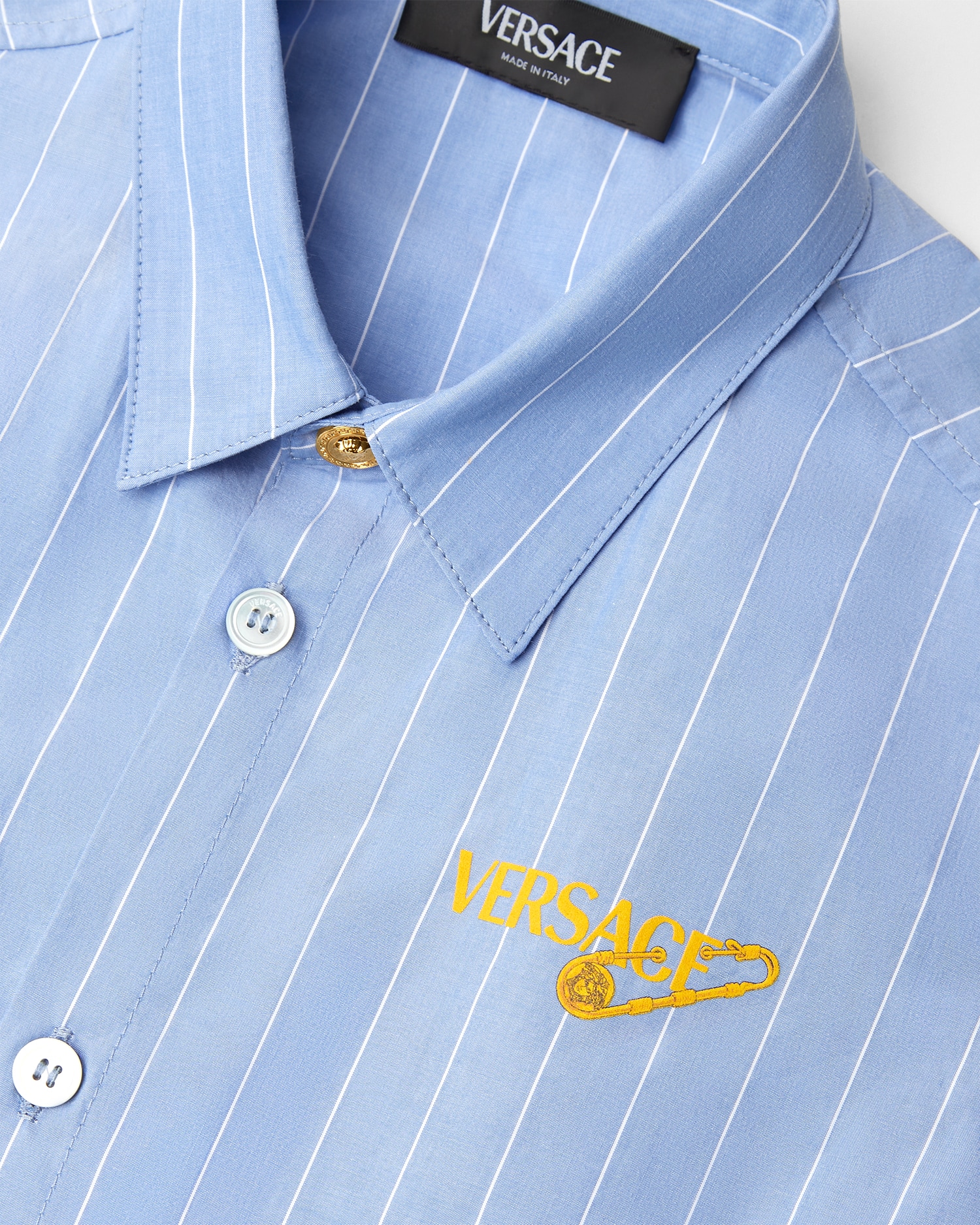 Safety Pin Logo Striped Kids Shirt